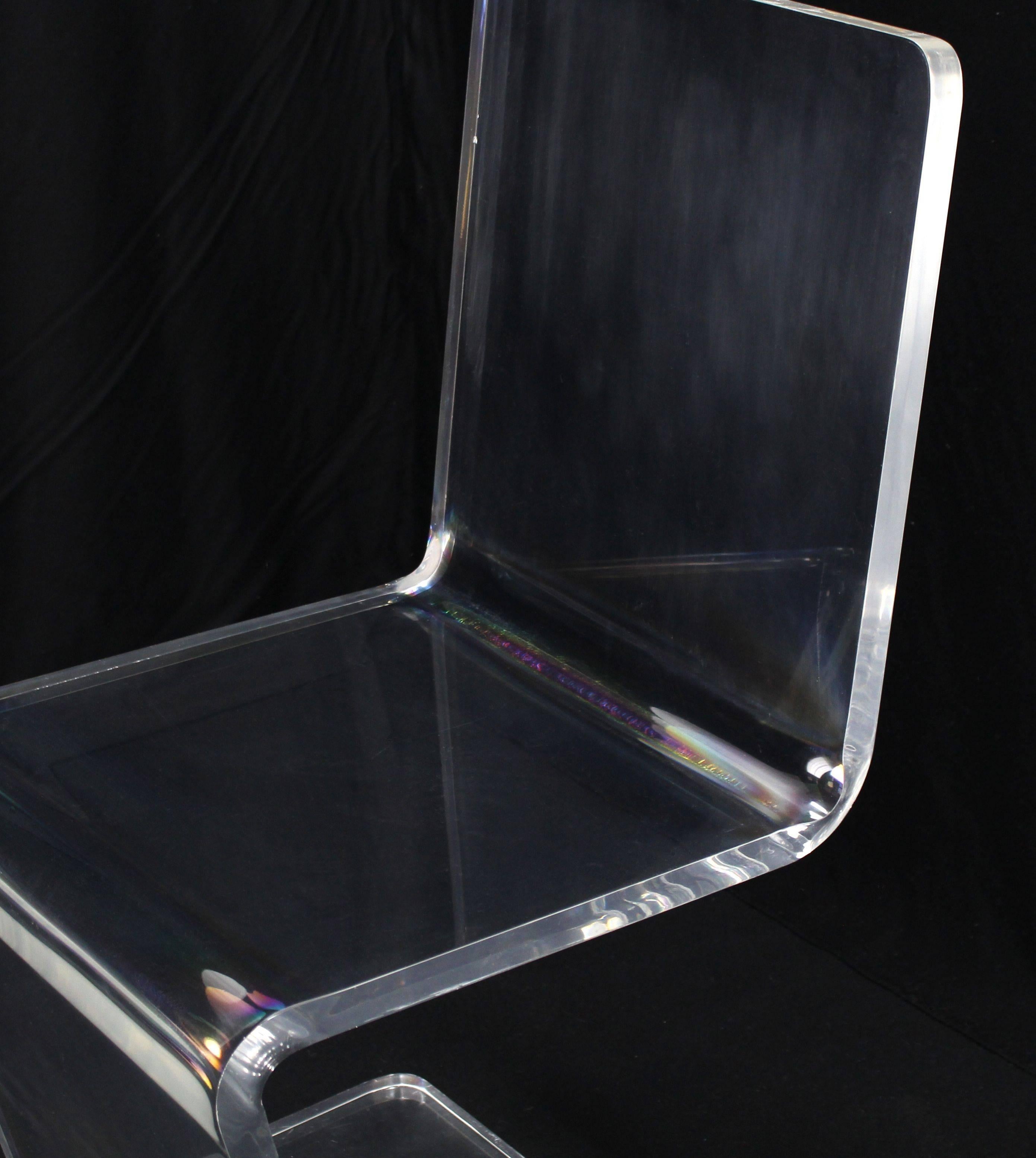 20th Century Set of Four Mid Century Modern Bent Lucite Dining Chairs