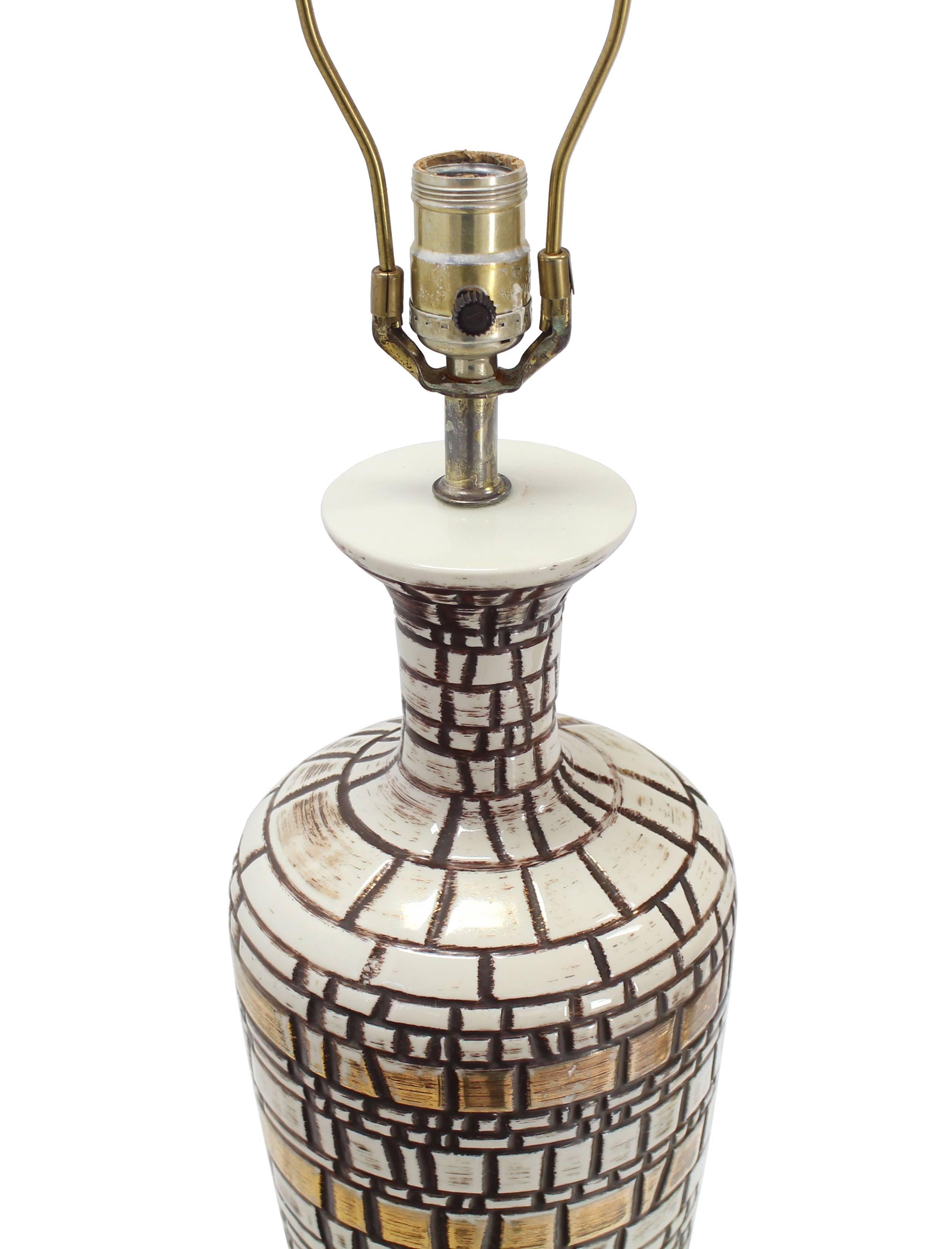 American Decorated Porcelain Urn Shape Table Lamps