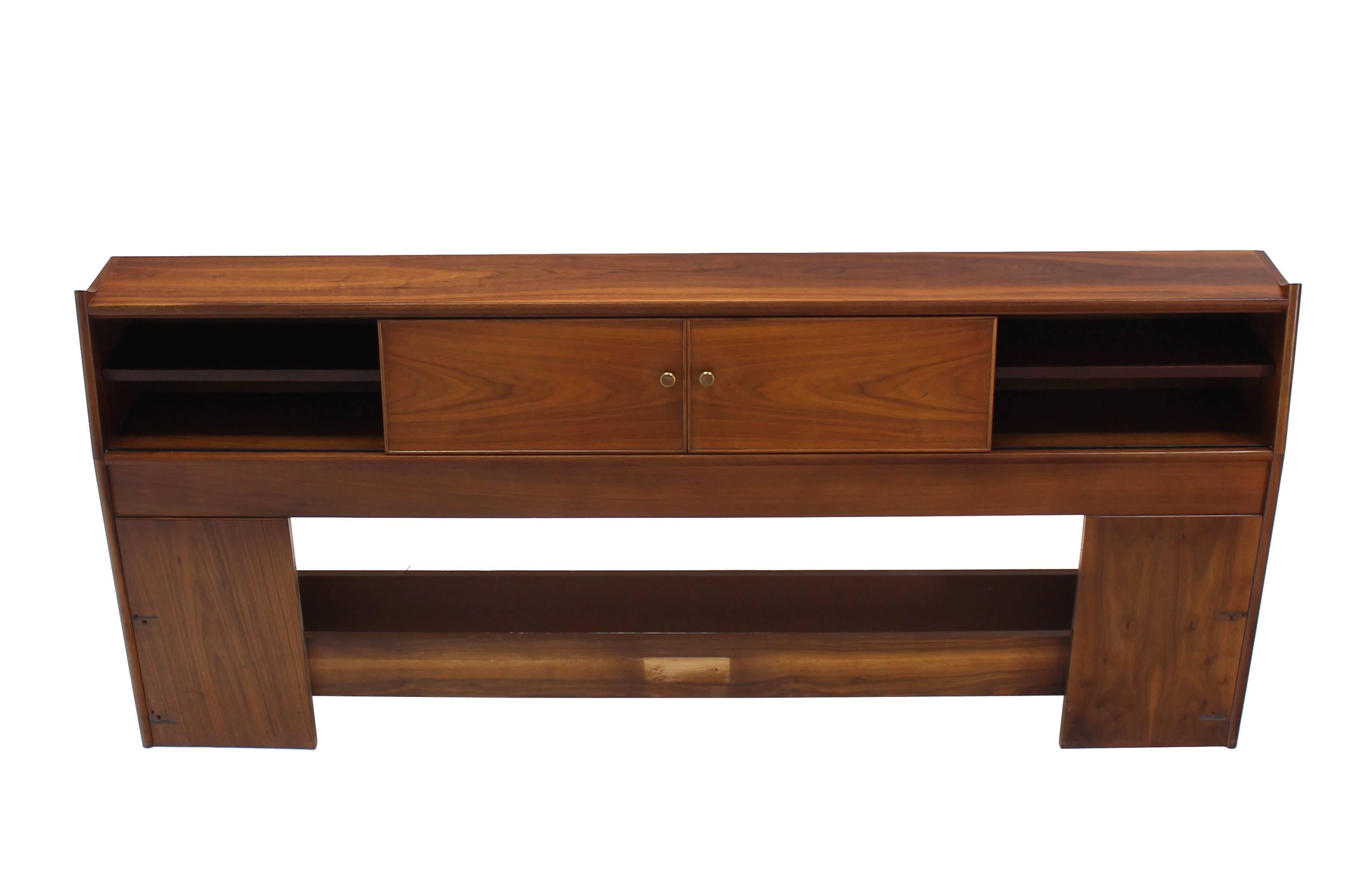 mid century storage headboard