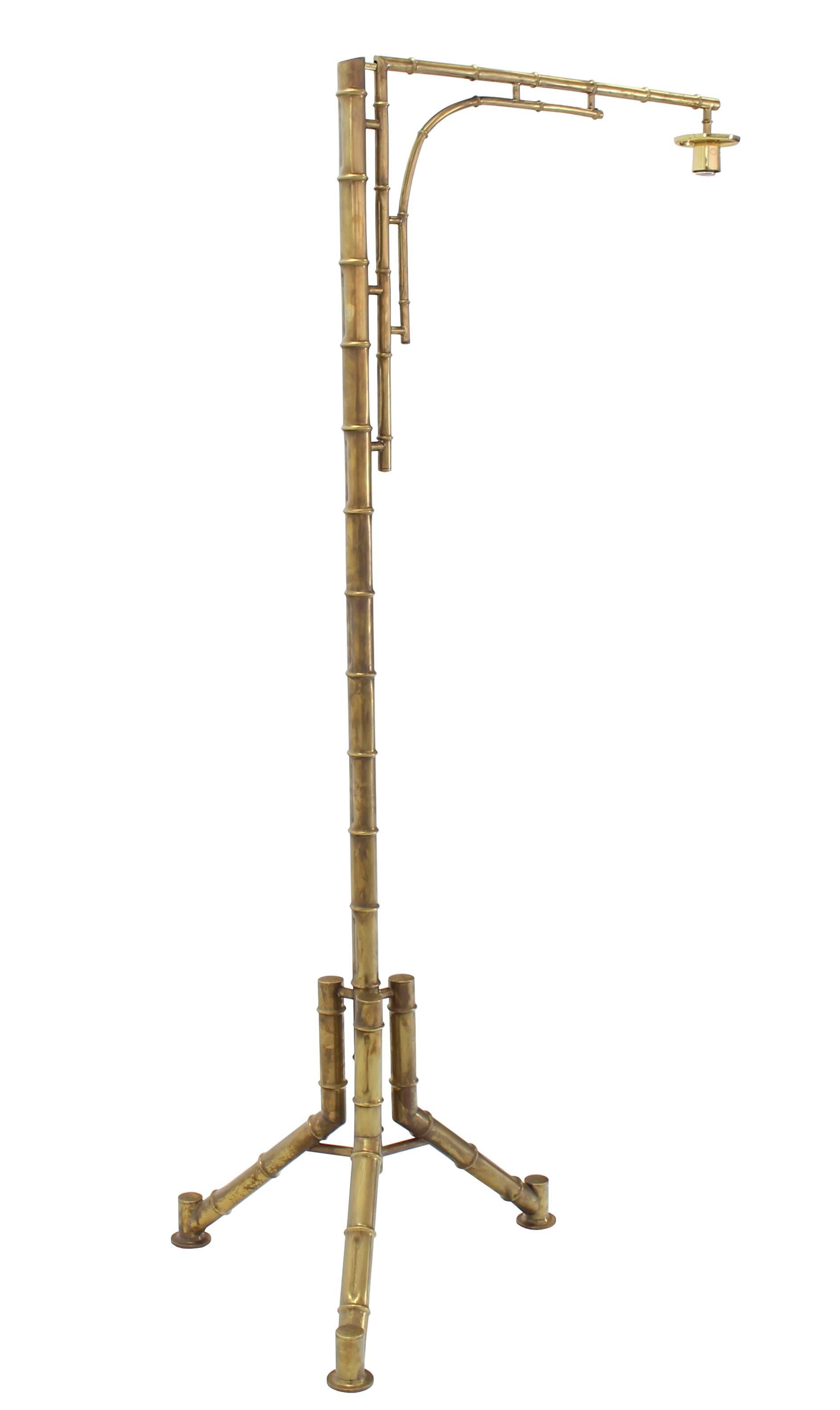 Large Tripod Base Faux Bamboo Floor Lamp 2