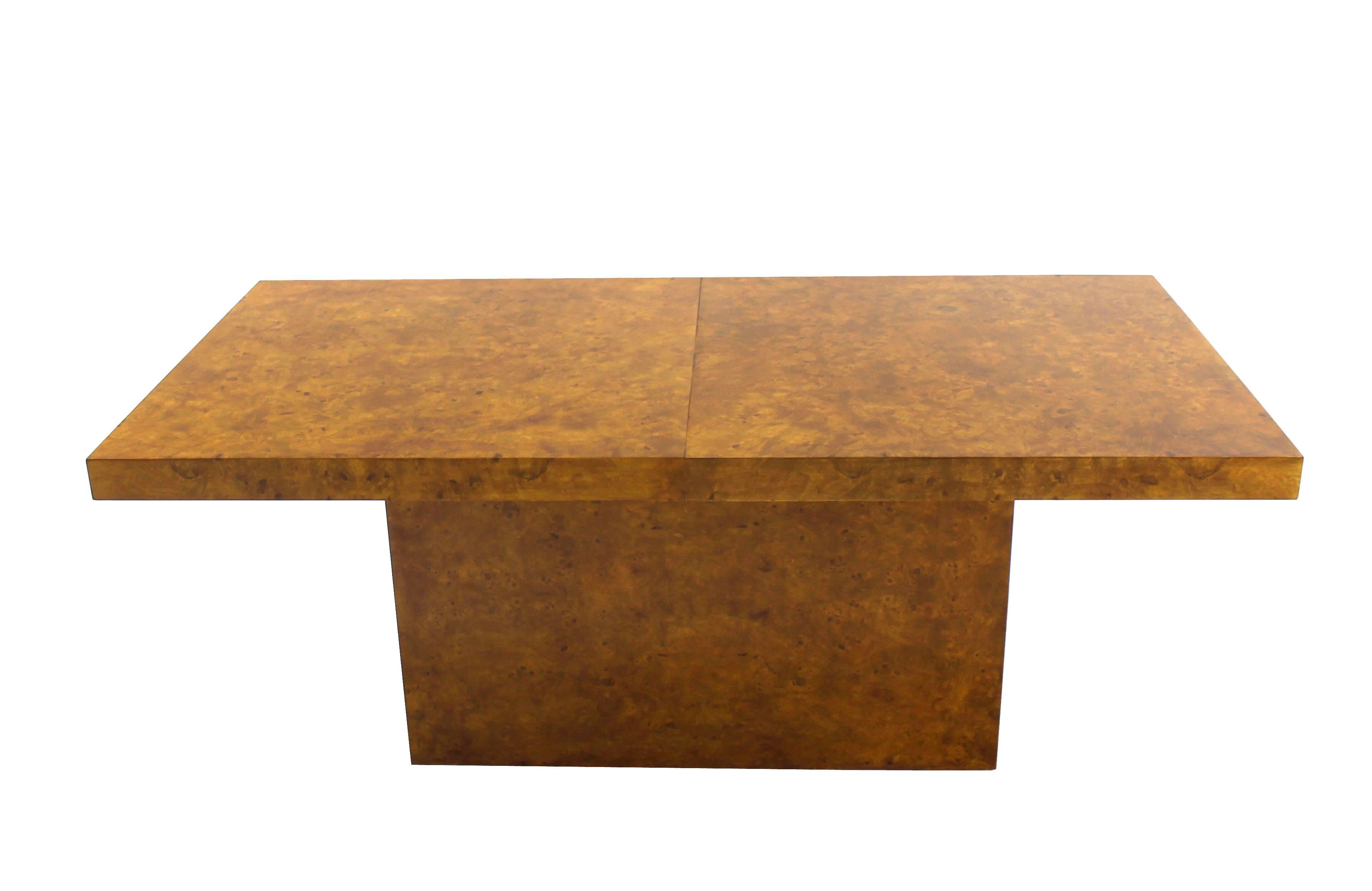 20th Century Burl Wod Single Pedestal Dining Table