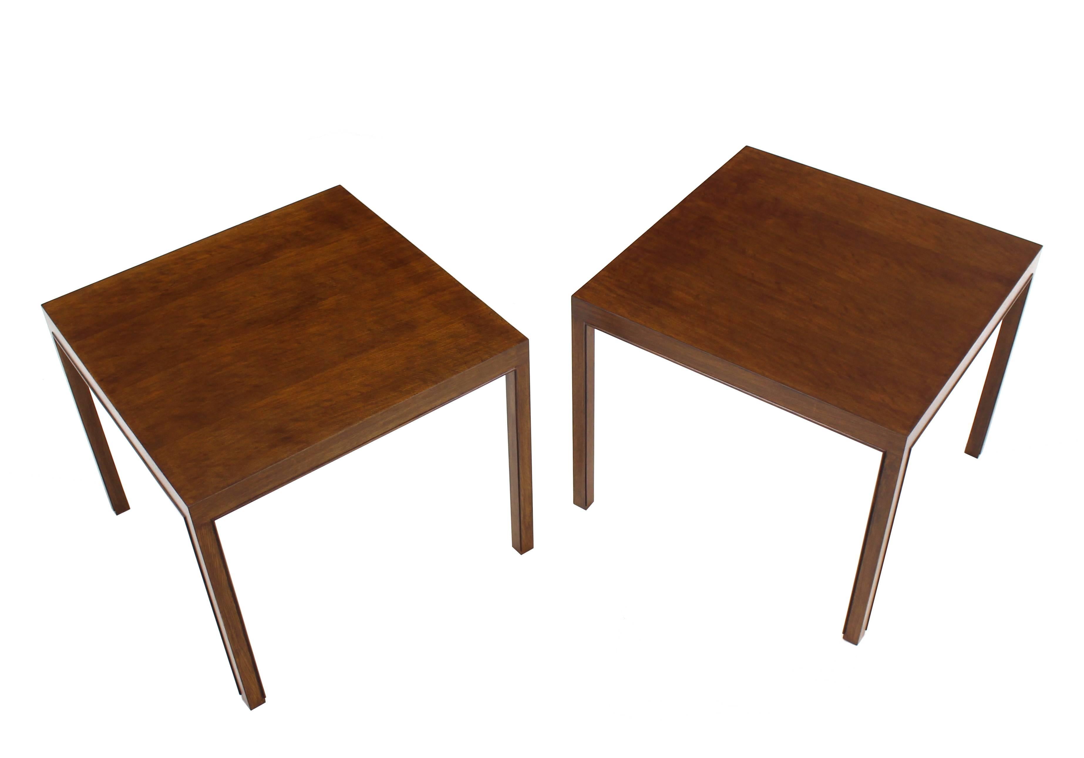 Pair of Large Square Lamp End Tables by Dunbar In Excellent Condition For Sale In Rockaway, NJ