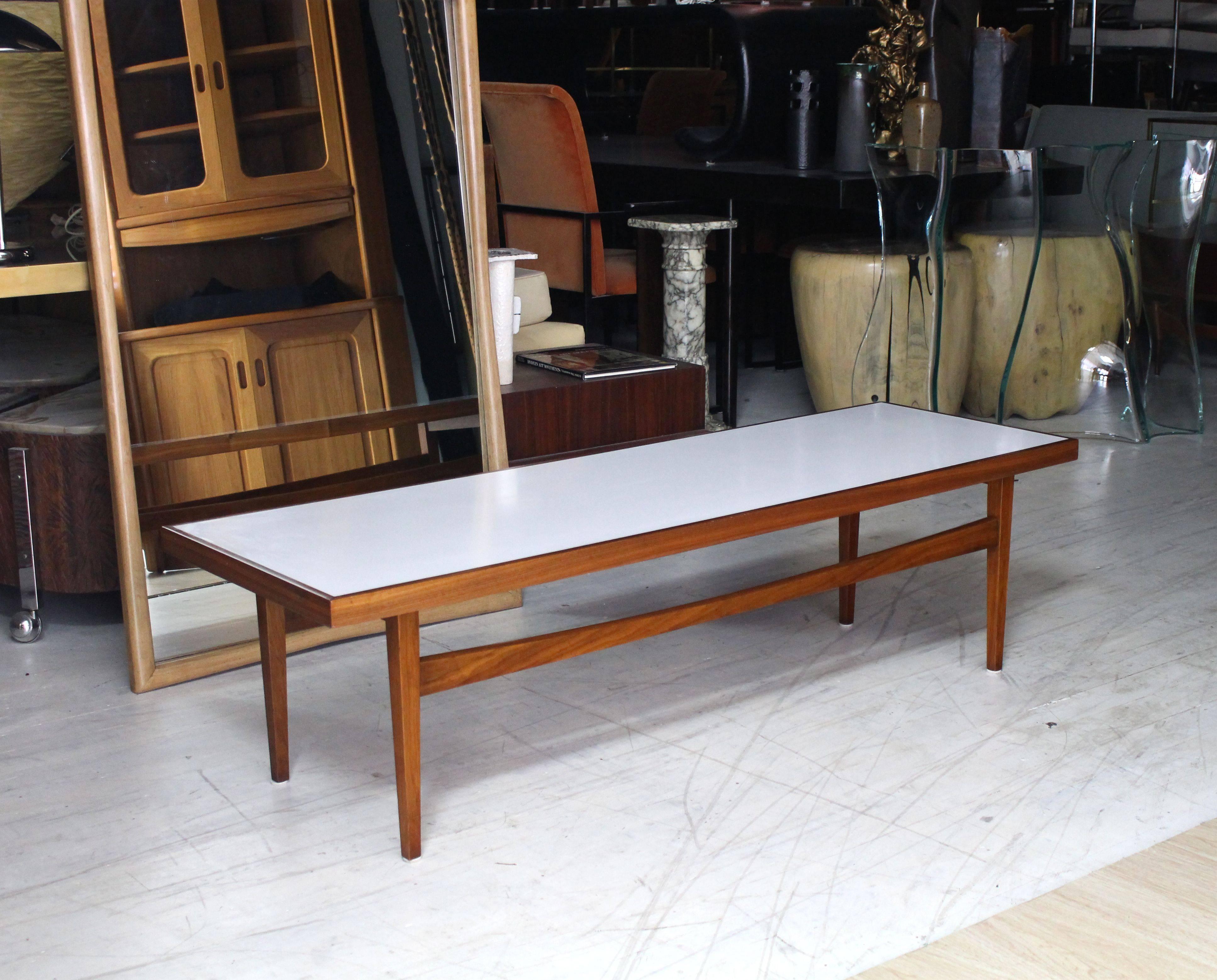 rectangular walnut coffee table