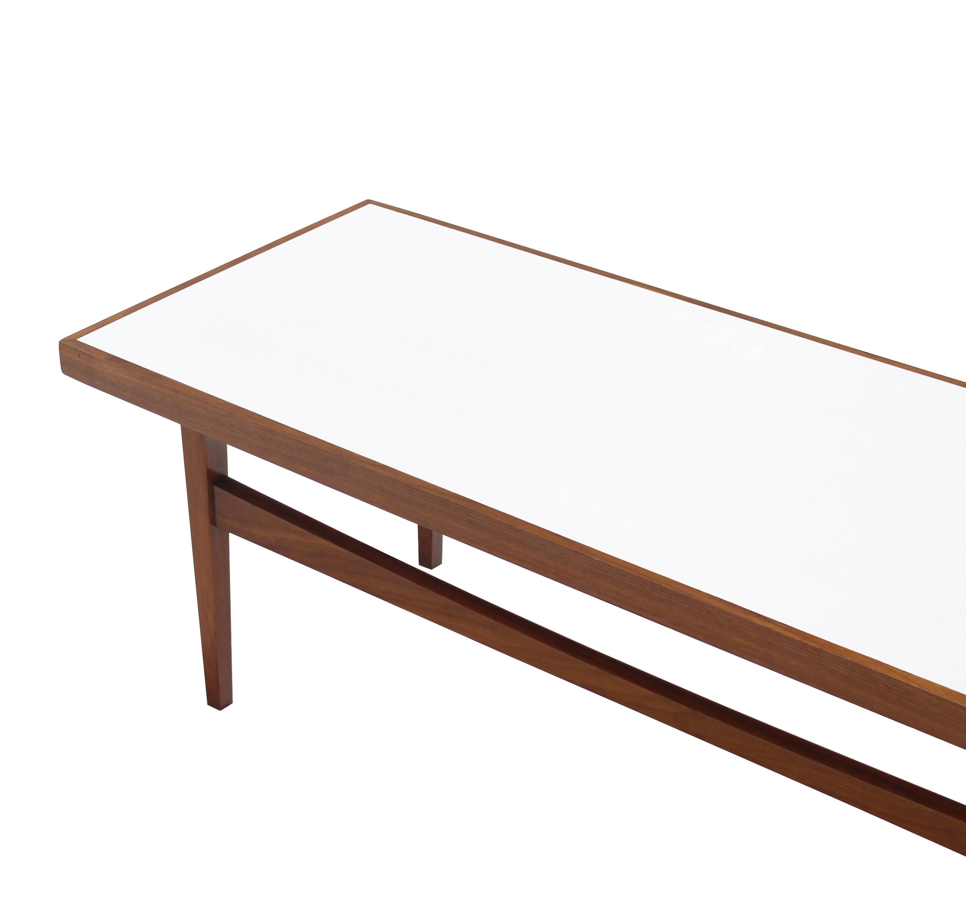 American Walnut Long Rectangular Coffee Table For Sale