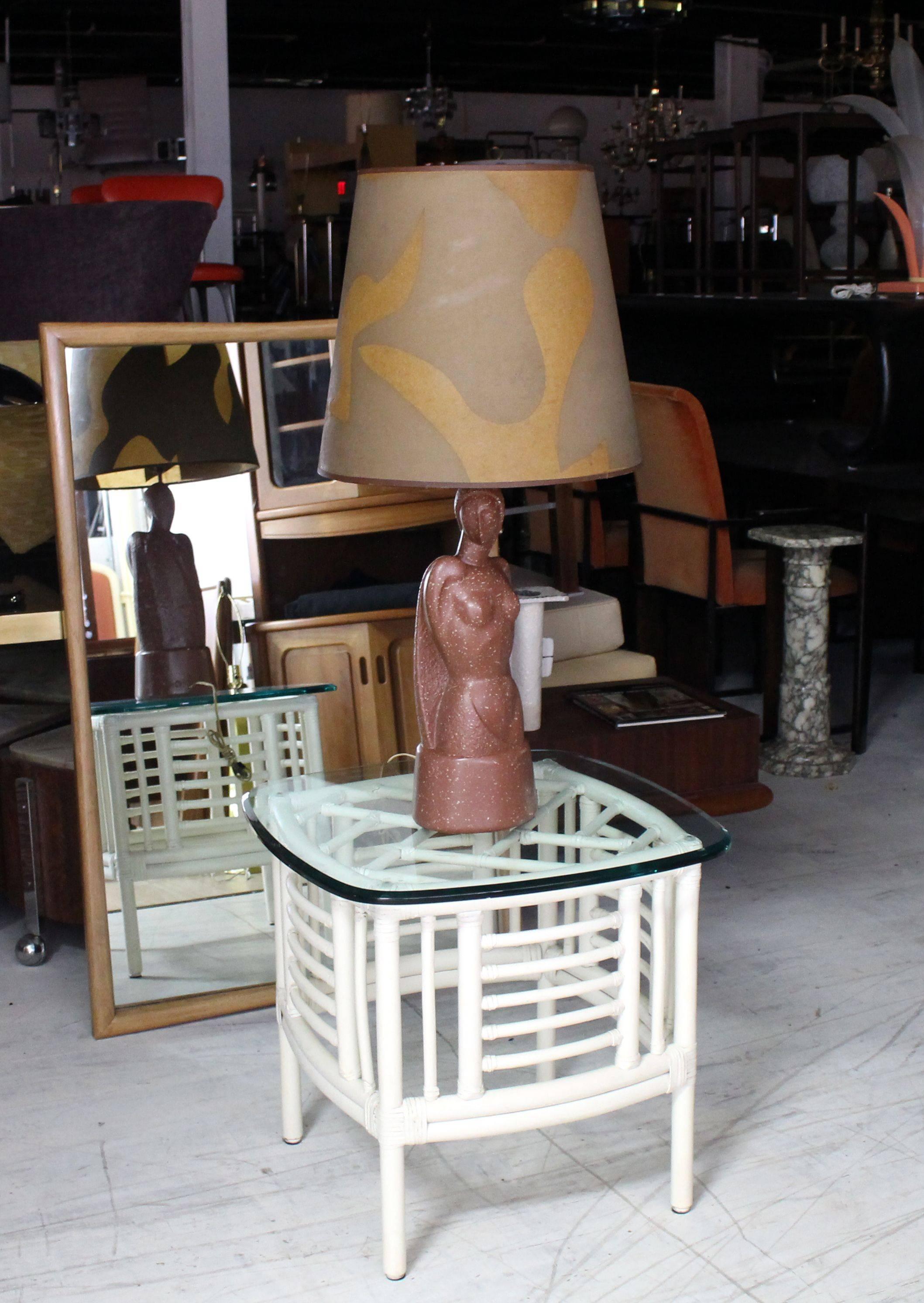 Very nice Mid-Century Modern signed nude sculpture table lamp.