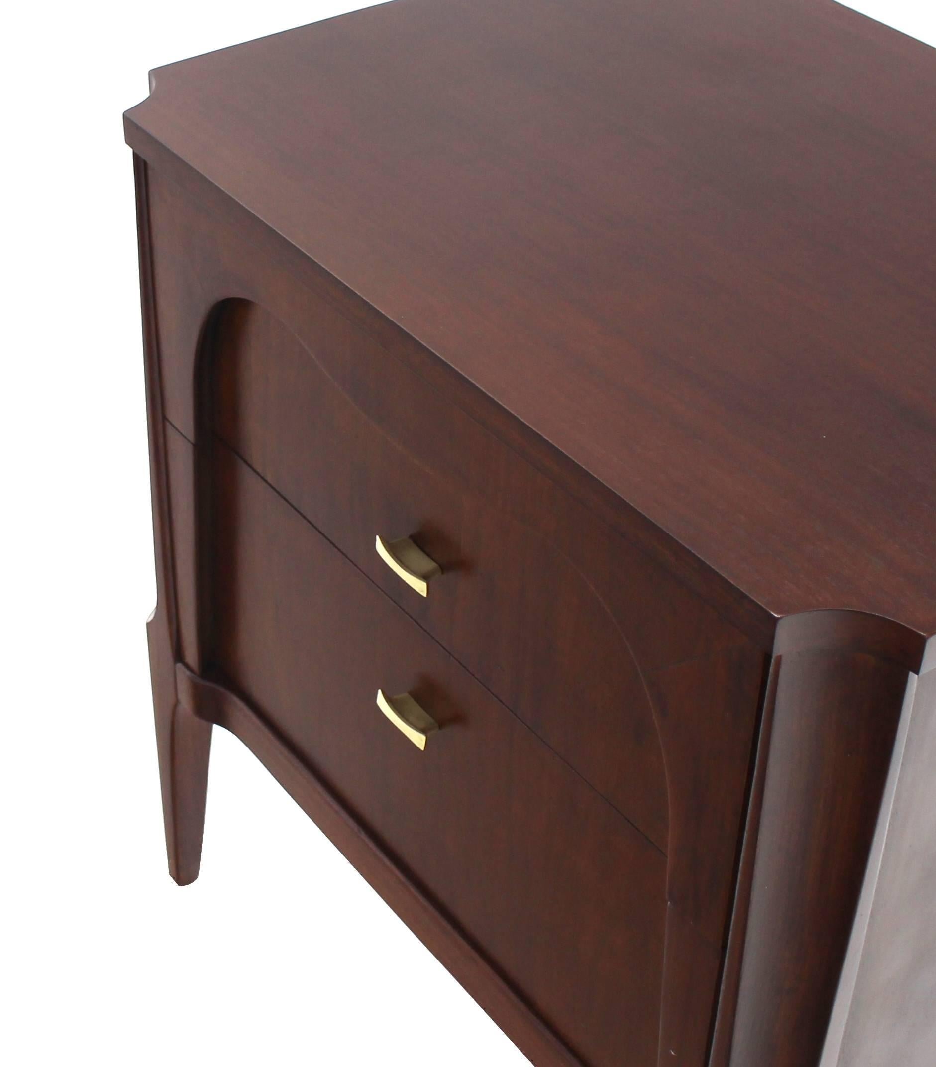 Pair of Sculptural Two Drawers Nightstands End Tables In Excellent Condition In Rockaway, NJ