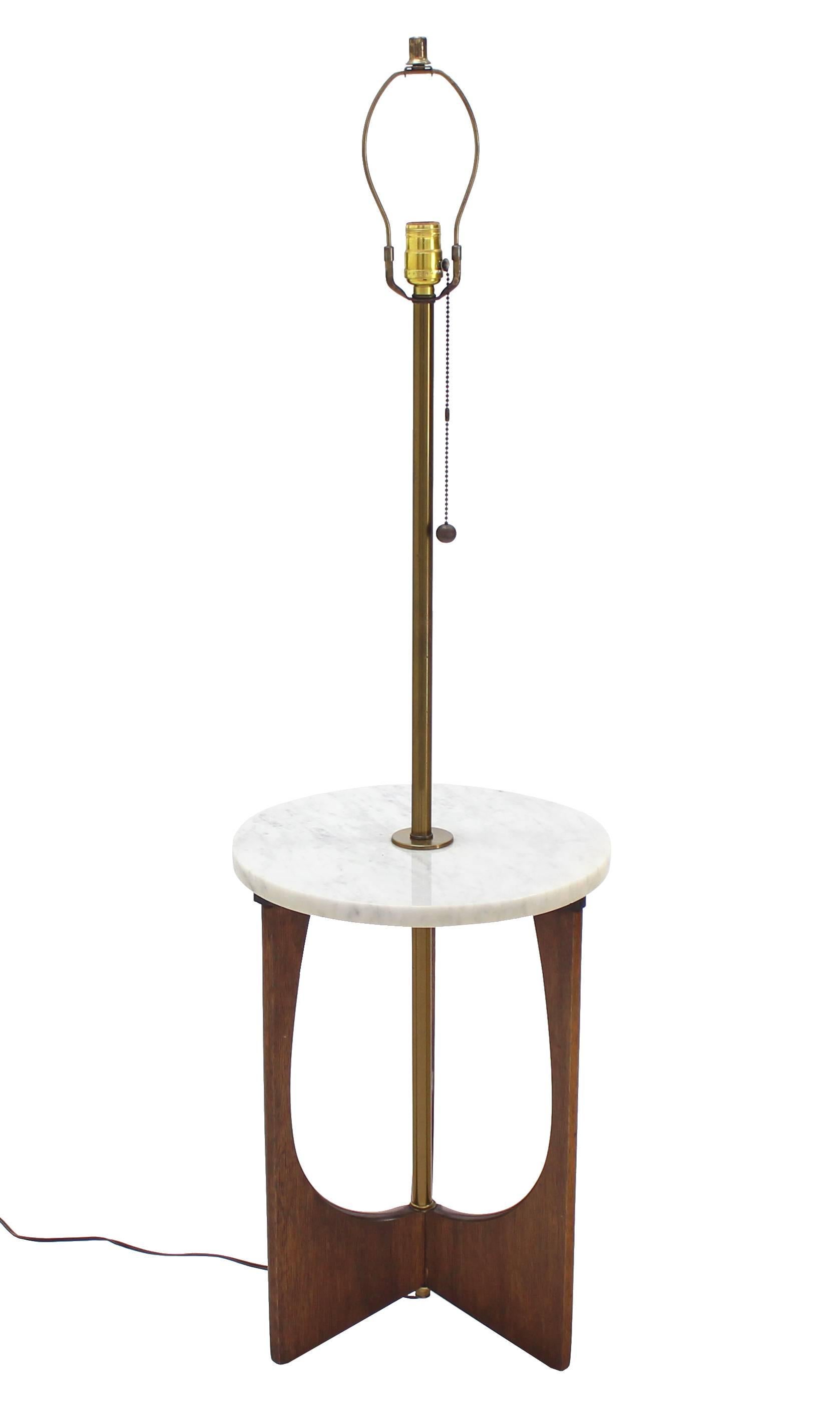 American Walnut Base Marble-Top Table Lamp For Sale