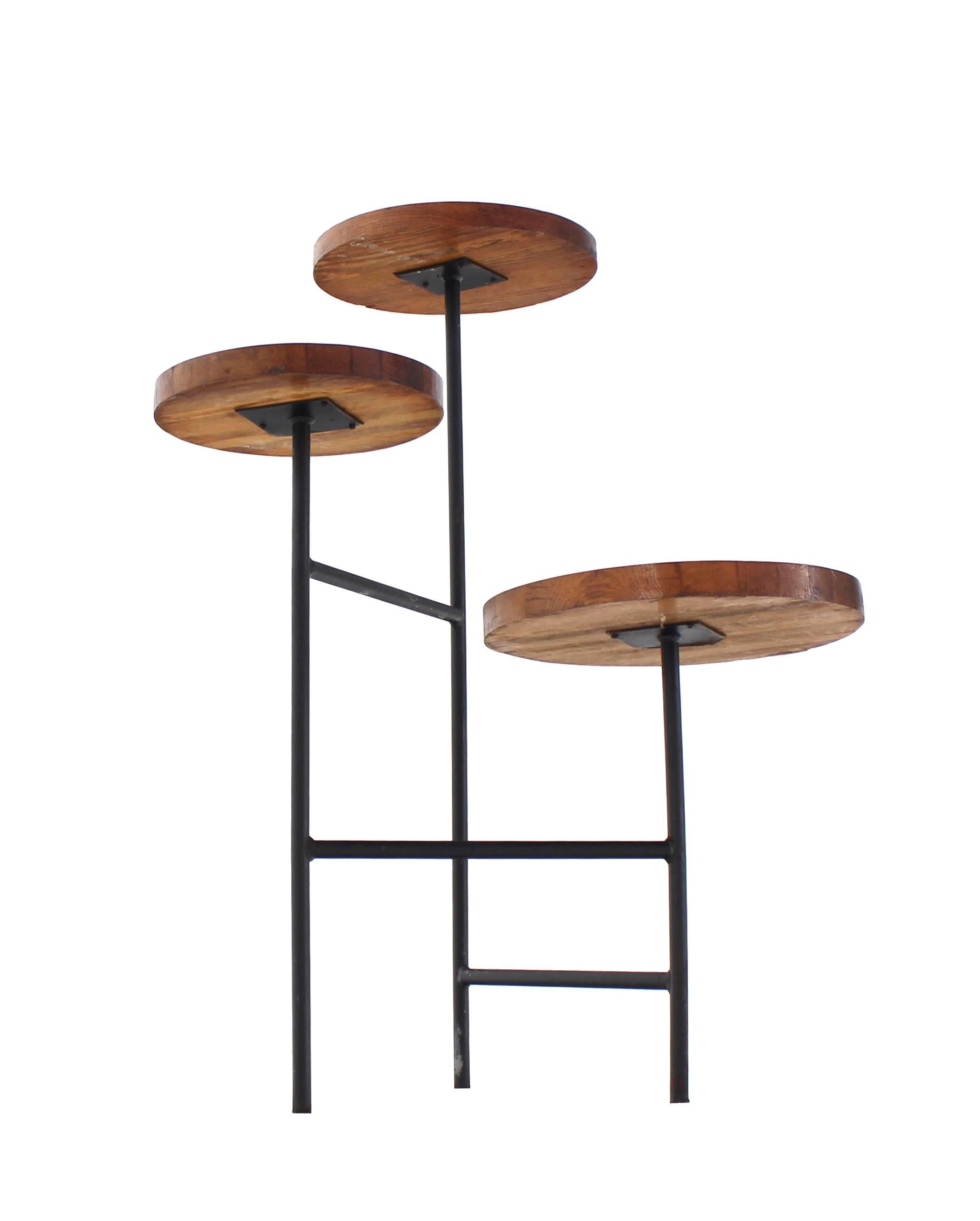 20th Century Tri Leg Three-Tier Side Display Table Planter For Sale