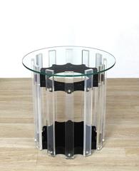 Lucite Base Round Side Table