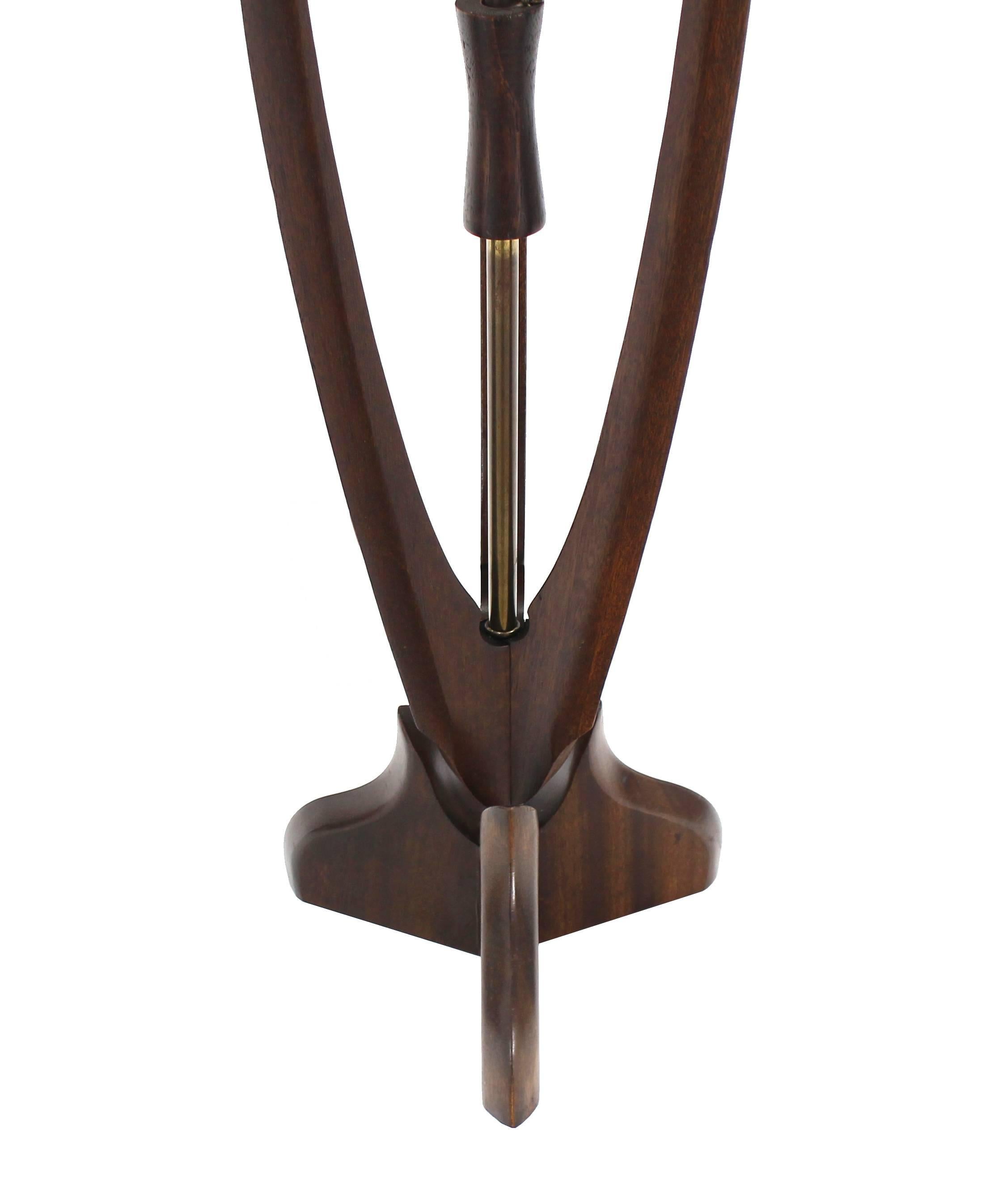 20th Century Pair of Walnut Table Lamps