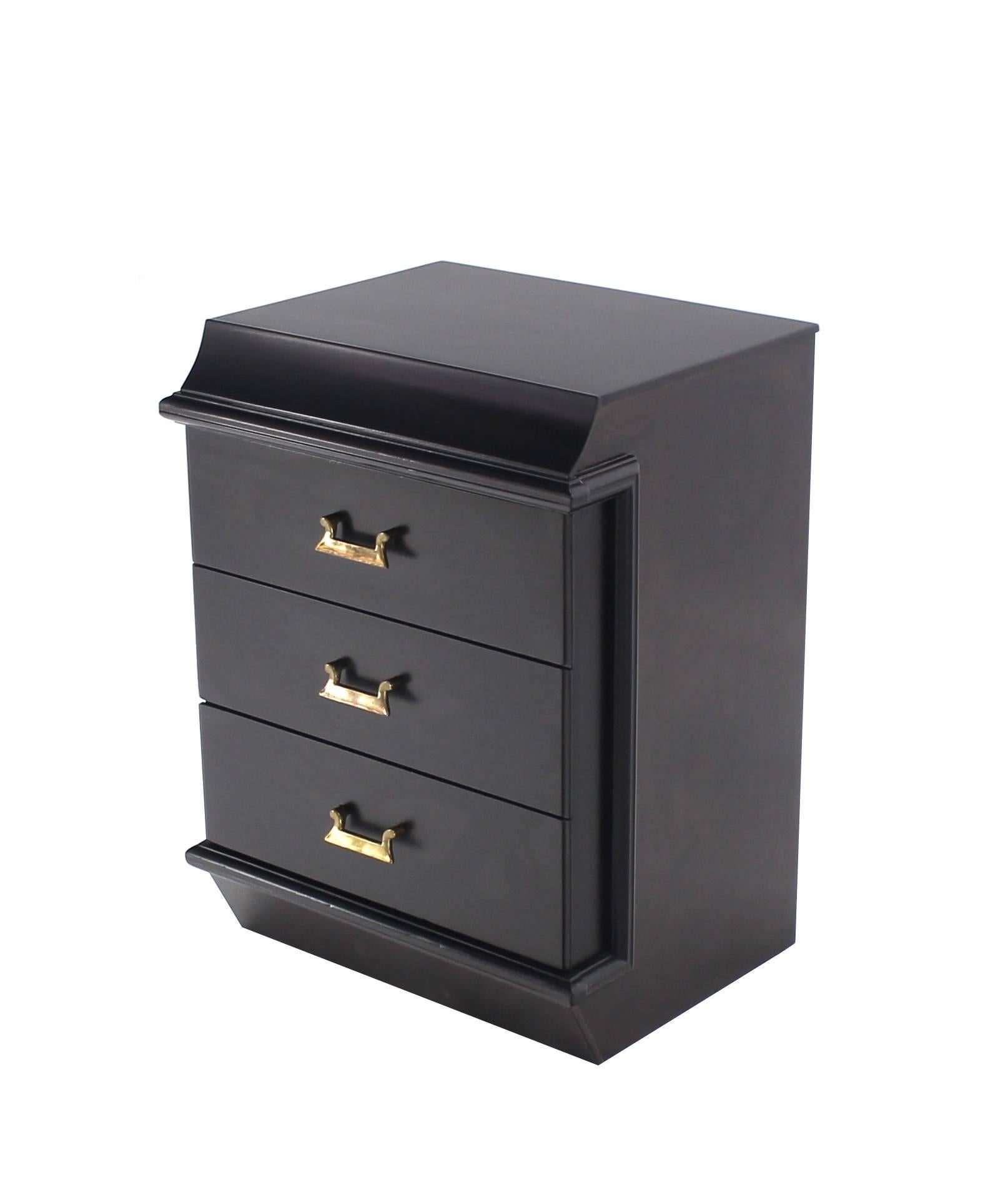 American Pair of Ebonized Nightstands