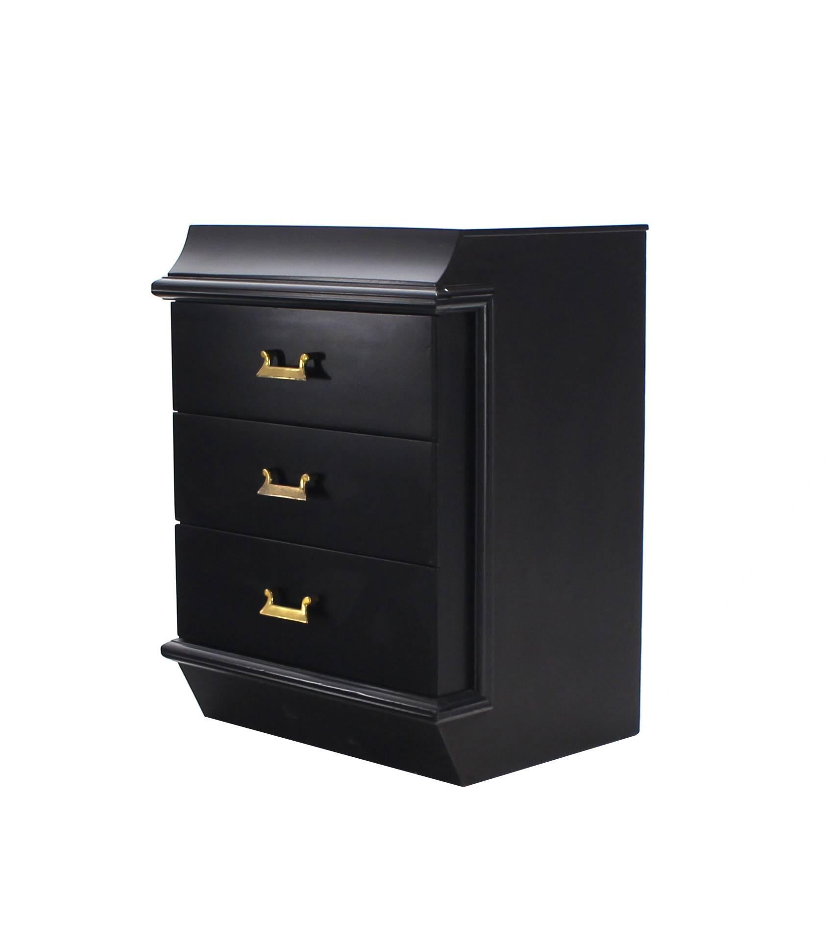 Pair of Ebonized Nightstands 2