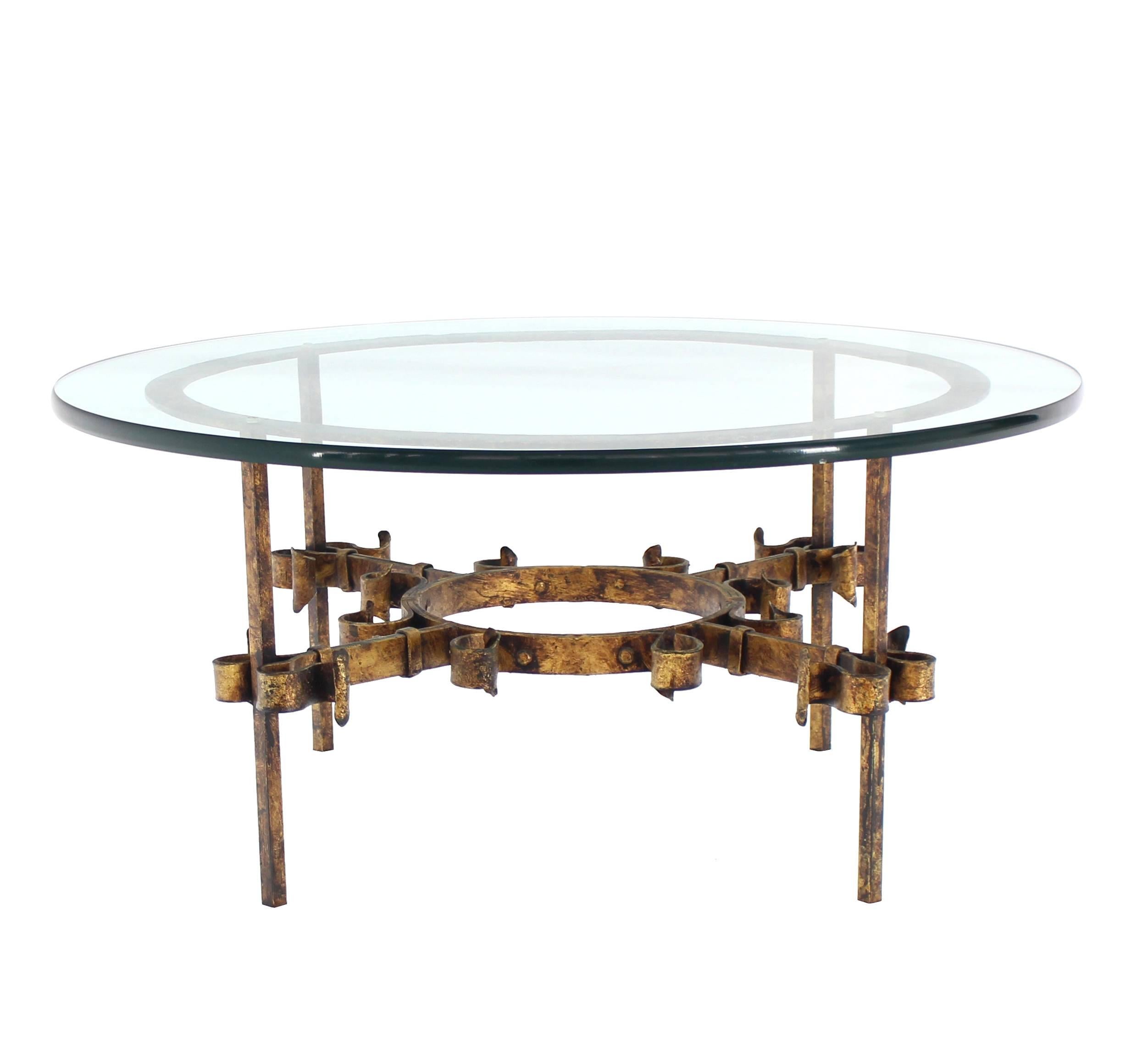 wrought iron round coffee table