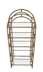 Faux Bamboo Arch Shape Glass Shelves Etagere