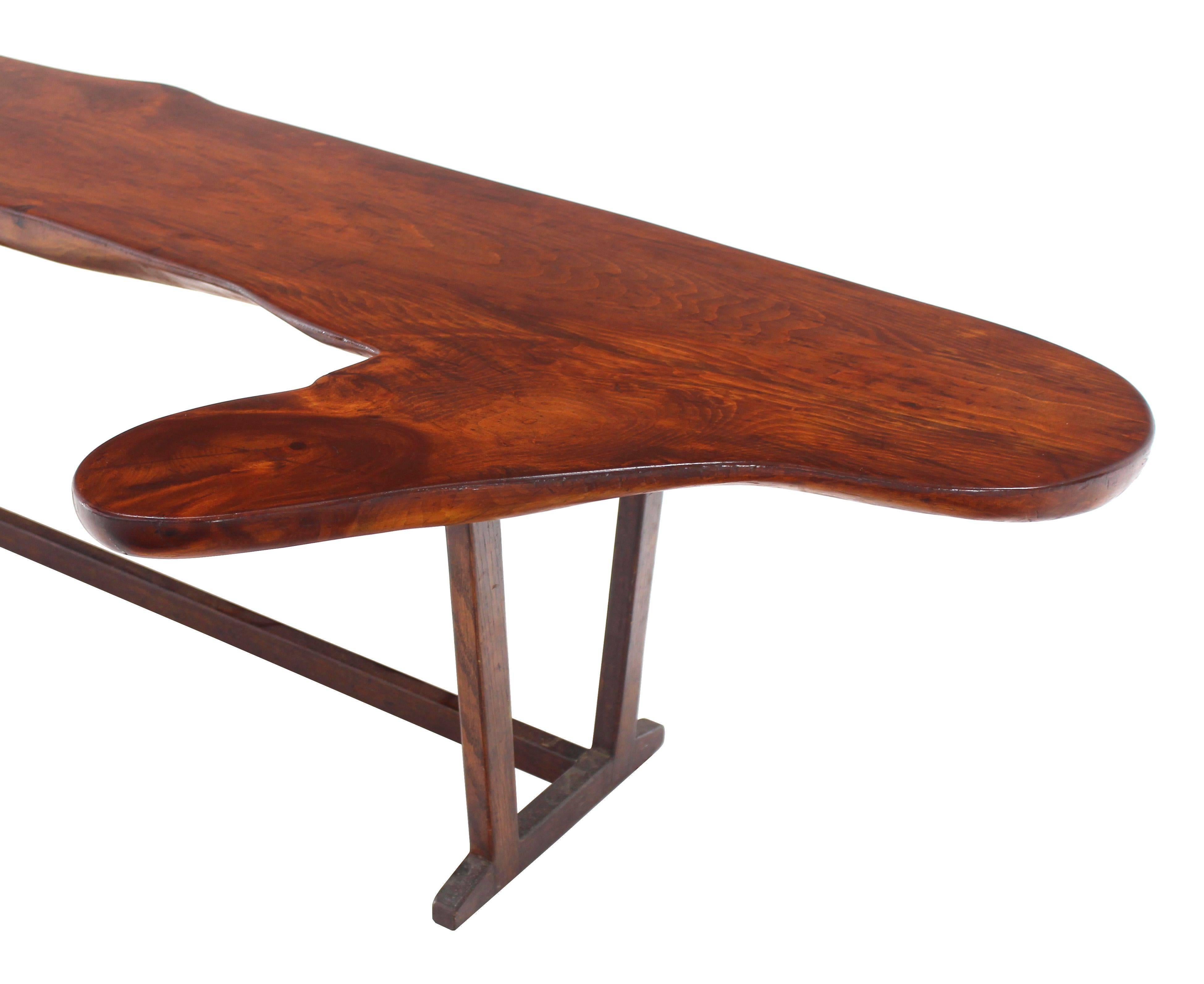 Organic Solid Top Coffee Table or Bench Live Edge In Good Condition For Sale In Rockaway, NJ