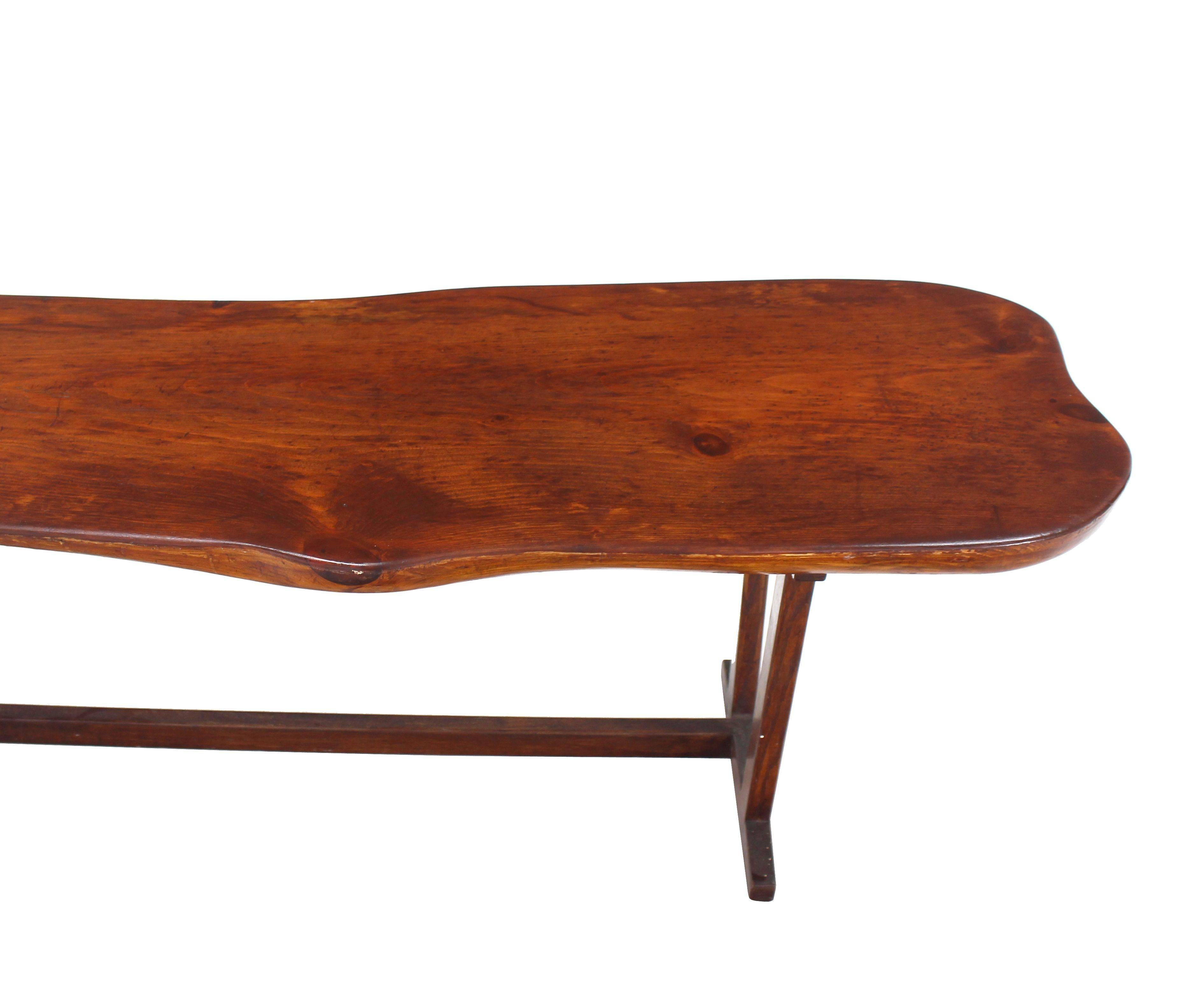 20th Century Organic Solid Top Coffee Table or Bench Live Edge For Sale