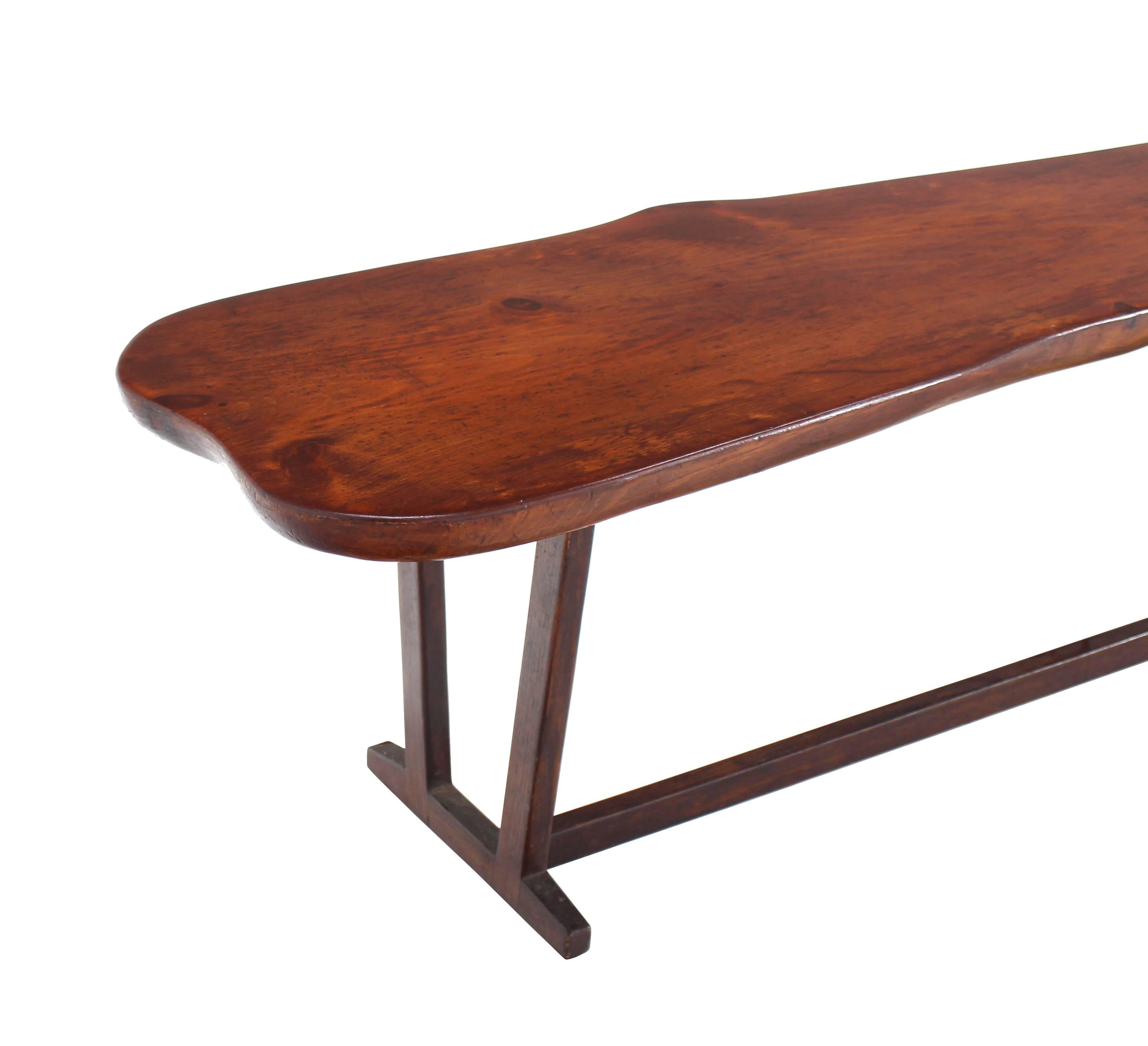 Walnut Organic Solid Top Coffee Table or Bench Live Edge For Sale