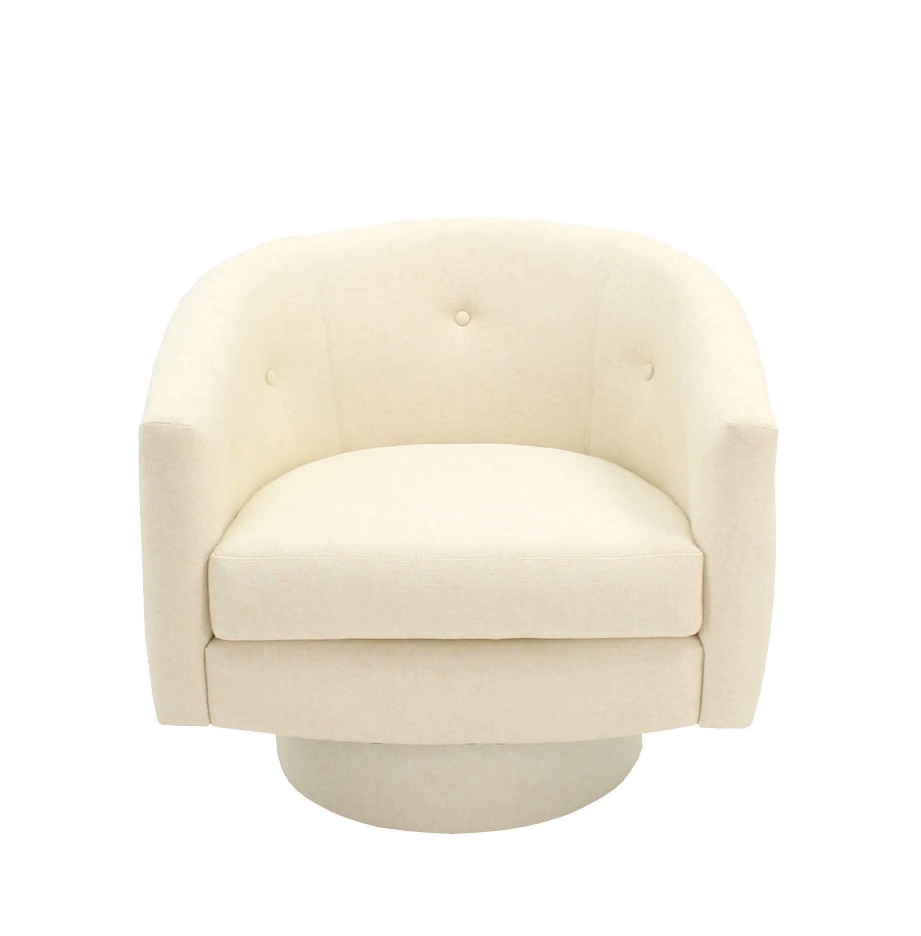 New upholstery Milo Baughman lounge chair.