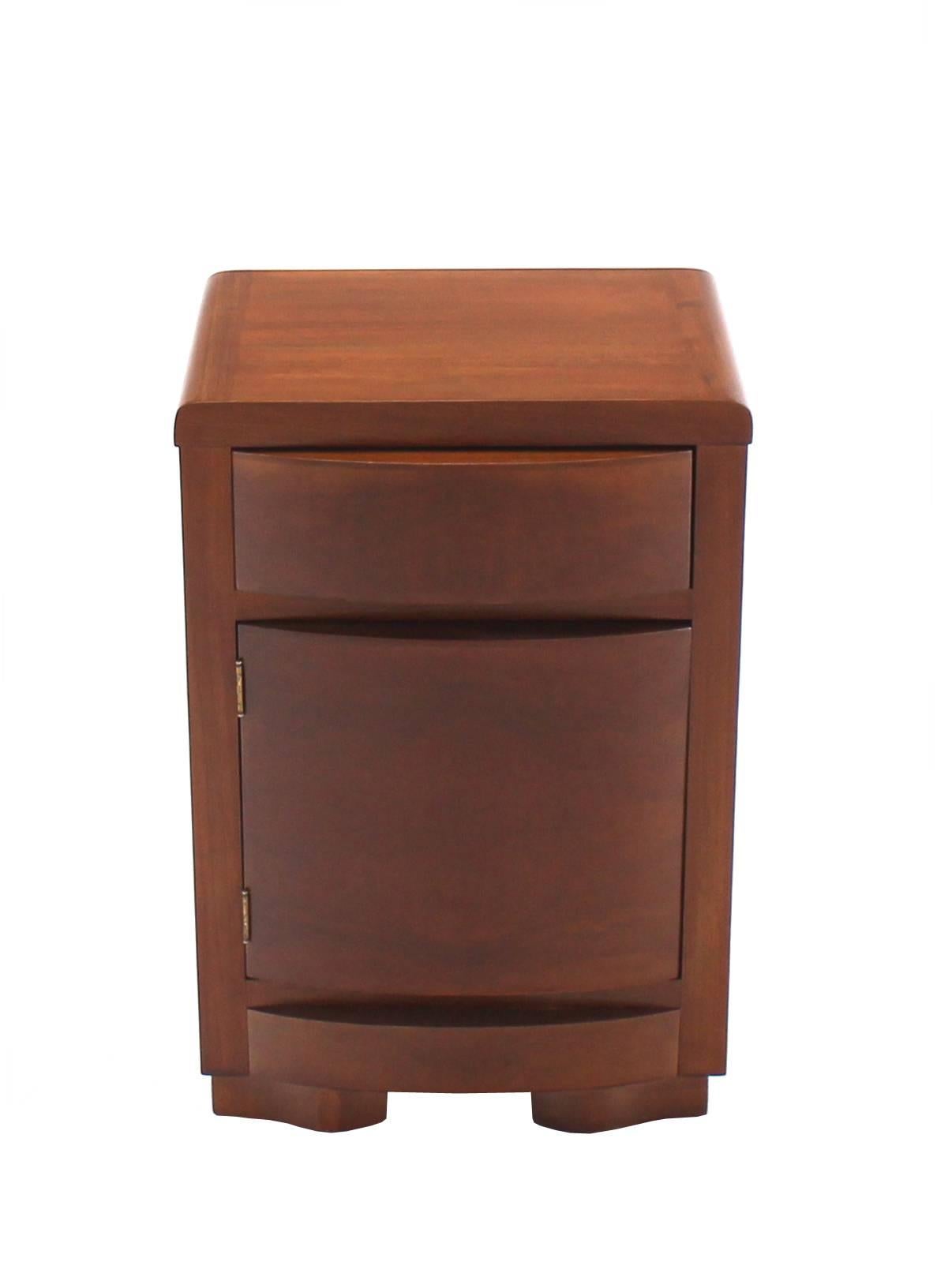 Pair of Art Deco Walnut End Tables Nightstands 3
