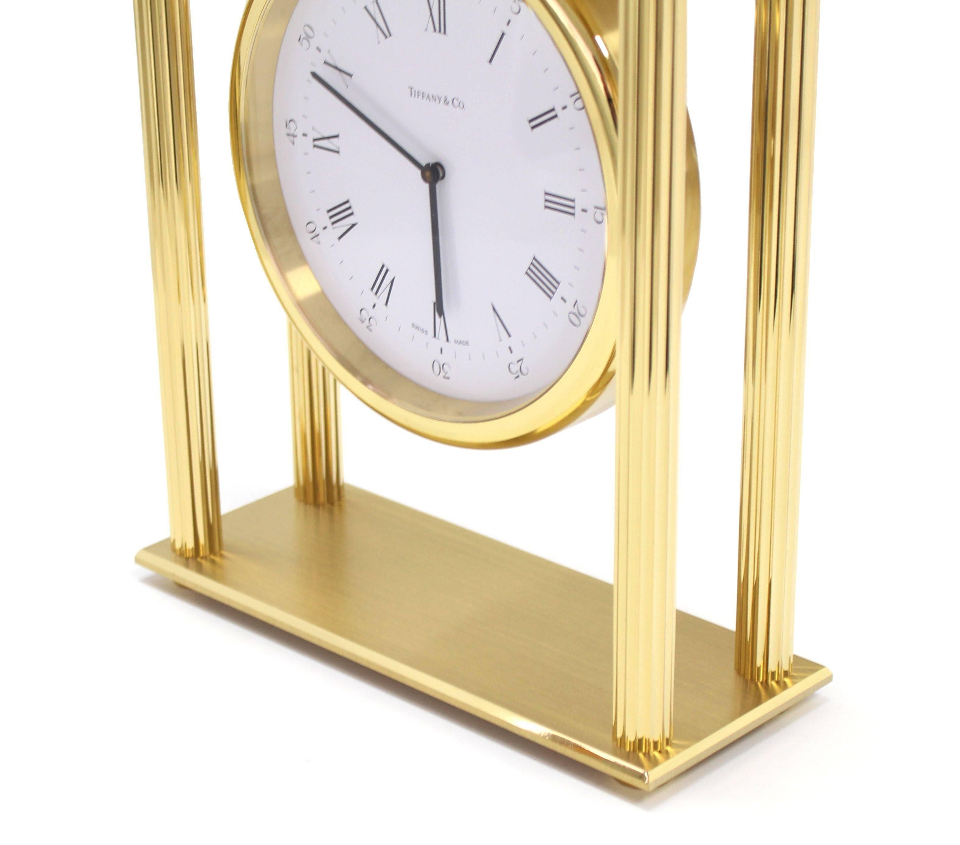 20th Century Large Mid-Century Modern Tiffany Mantel Clock