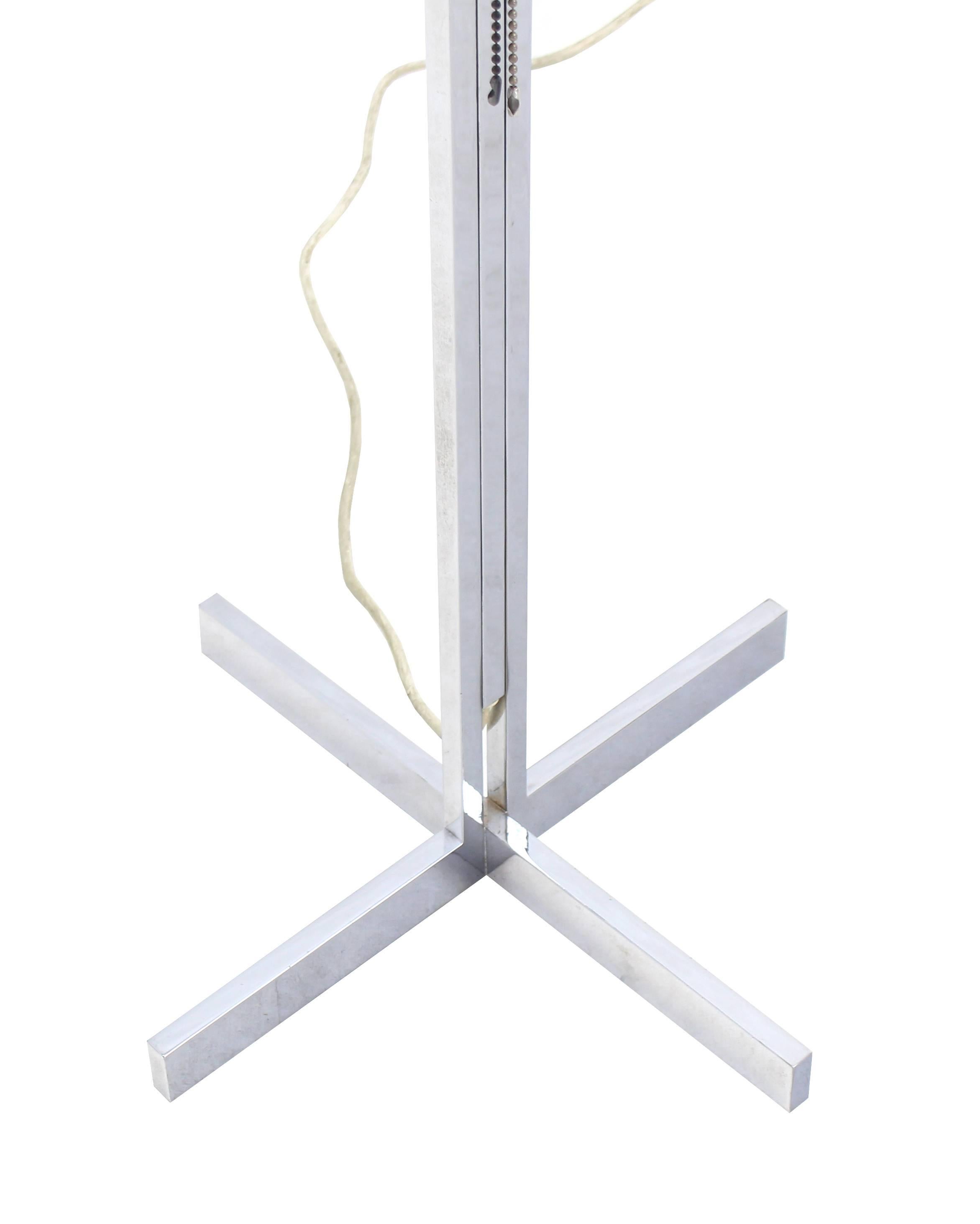 Glass Adjustable Heigh Chrome Floor Lamp, Switzerland For Sale