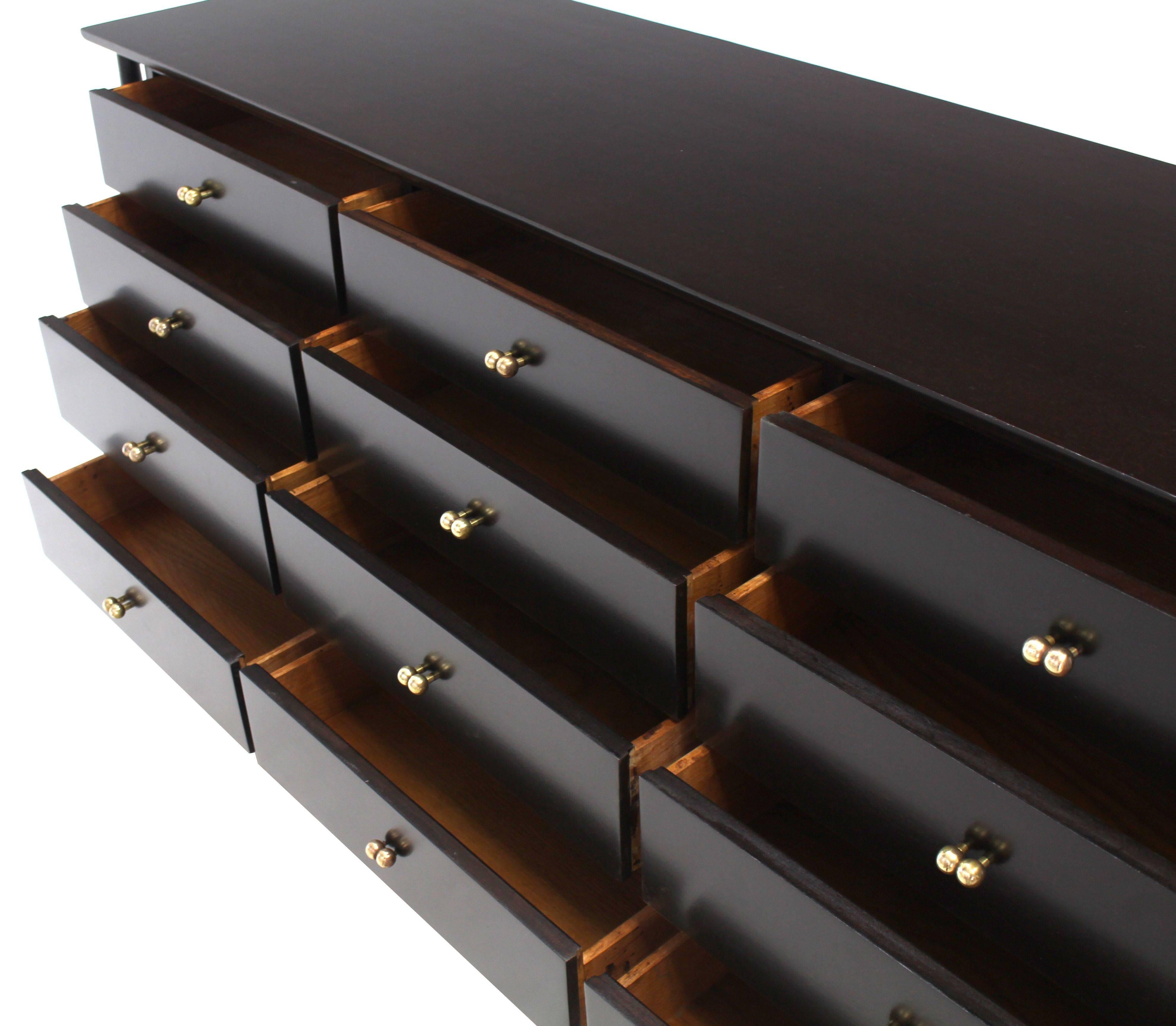 Sculptured Body Solid Brass Pulls 12 Drawers Walnut Dresser 1