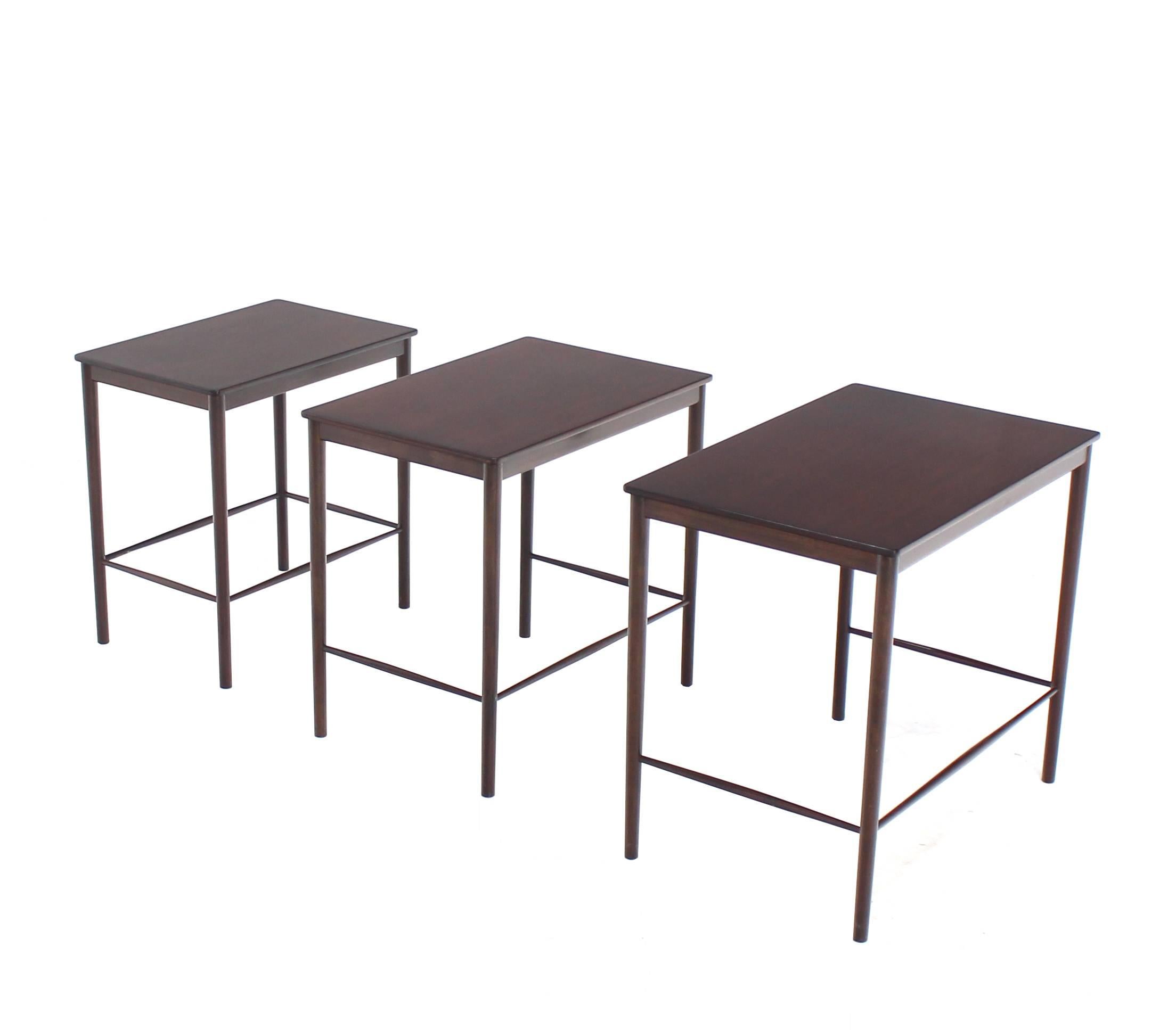 American Very Nice Set of Three Rosewood Danish Nesting Tables