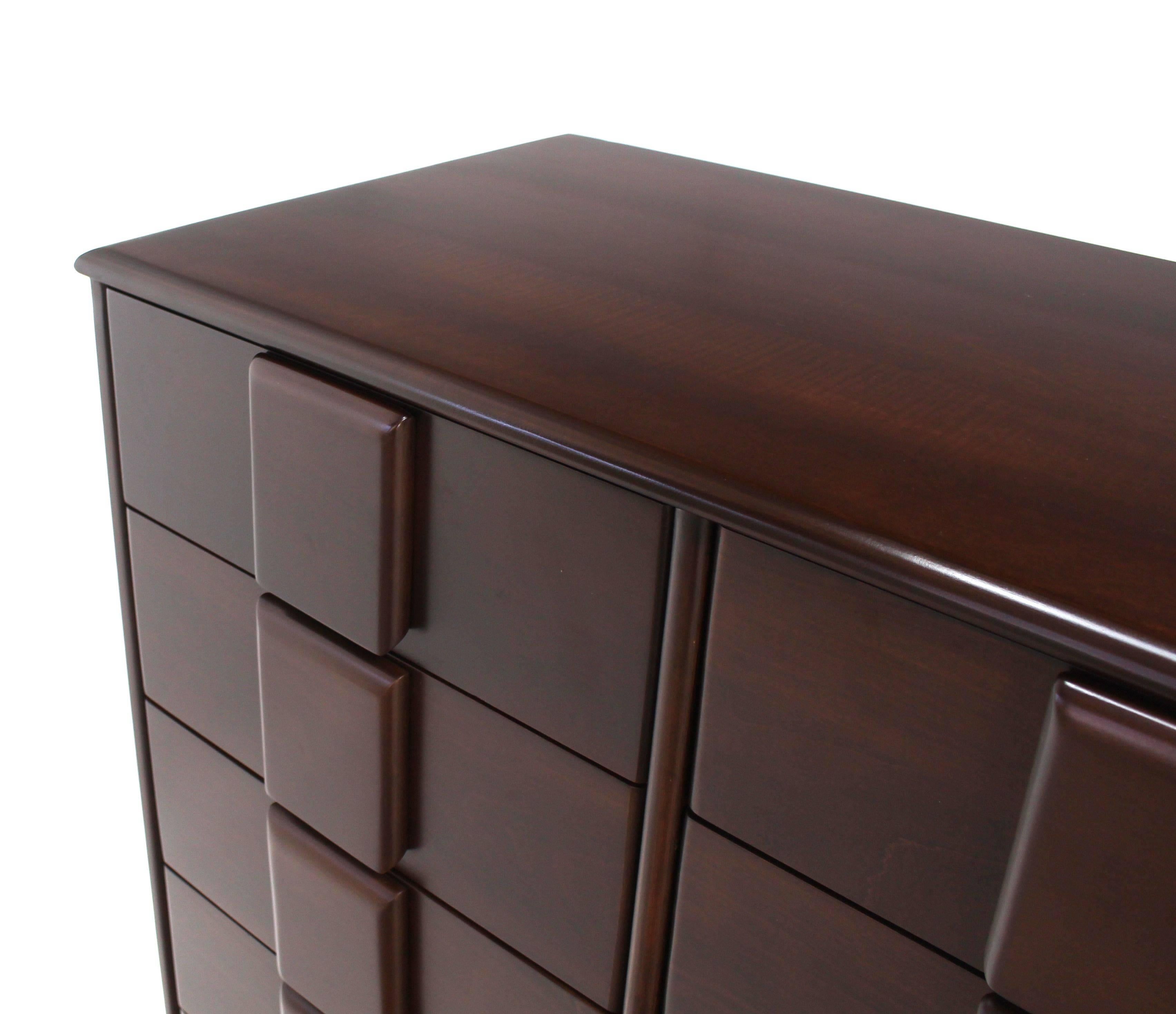 Mid-Century Modern Mid Century Modern 12 Drawers Solid Maple Chest of Drawers