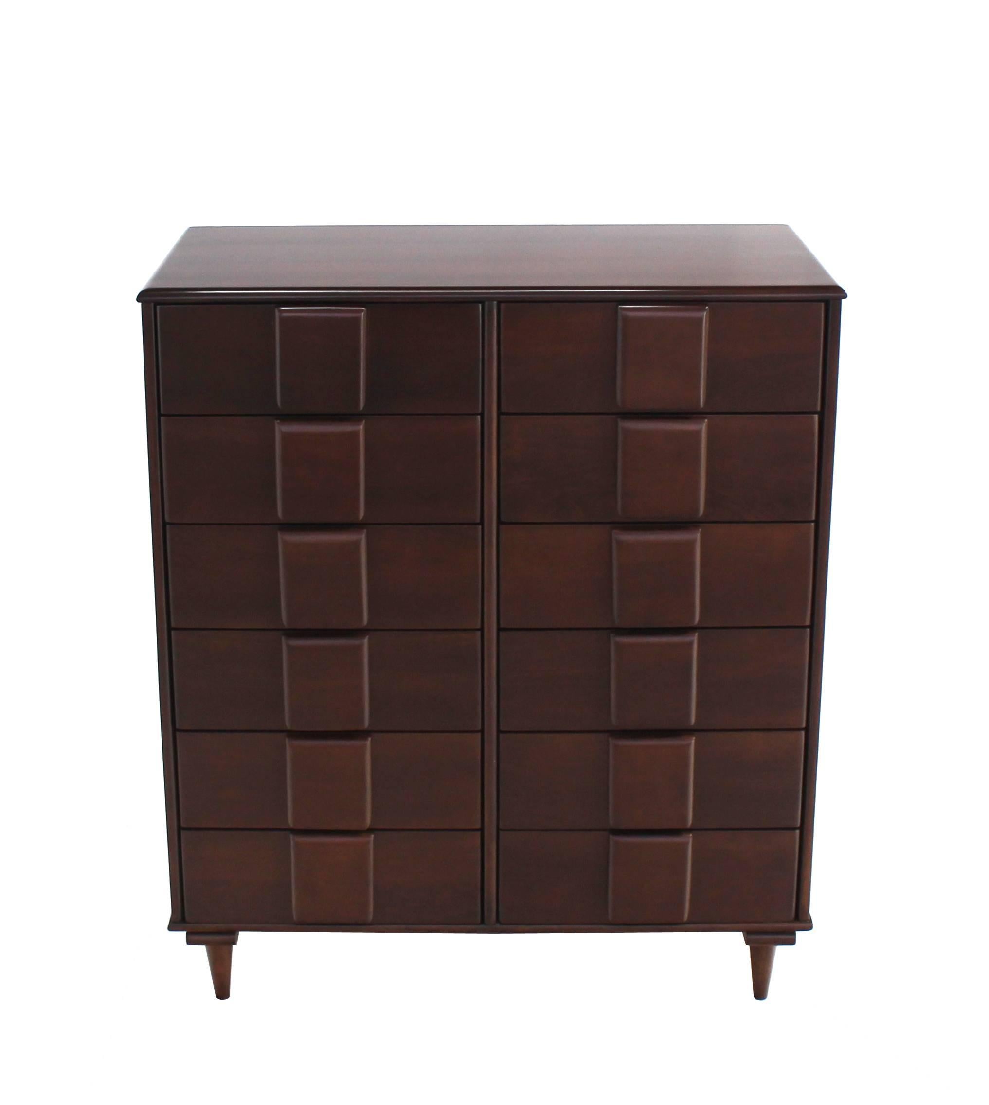 American Mid Century Modern 12 Drawers Solid Maple Chest of Drawers