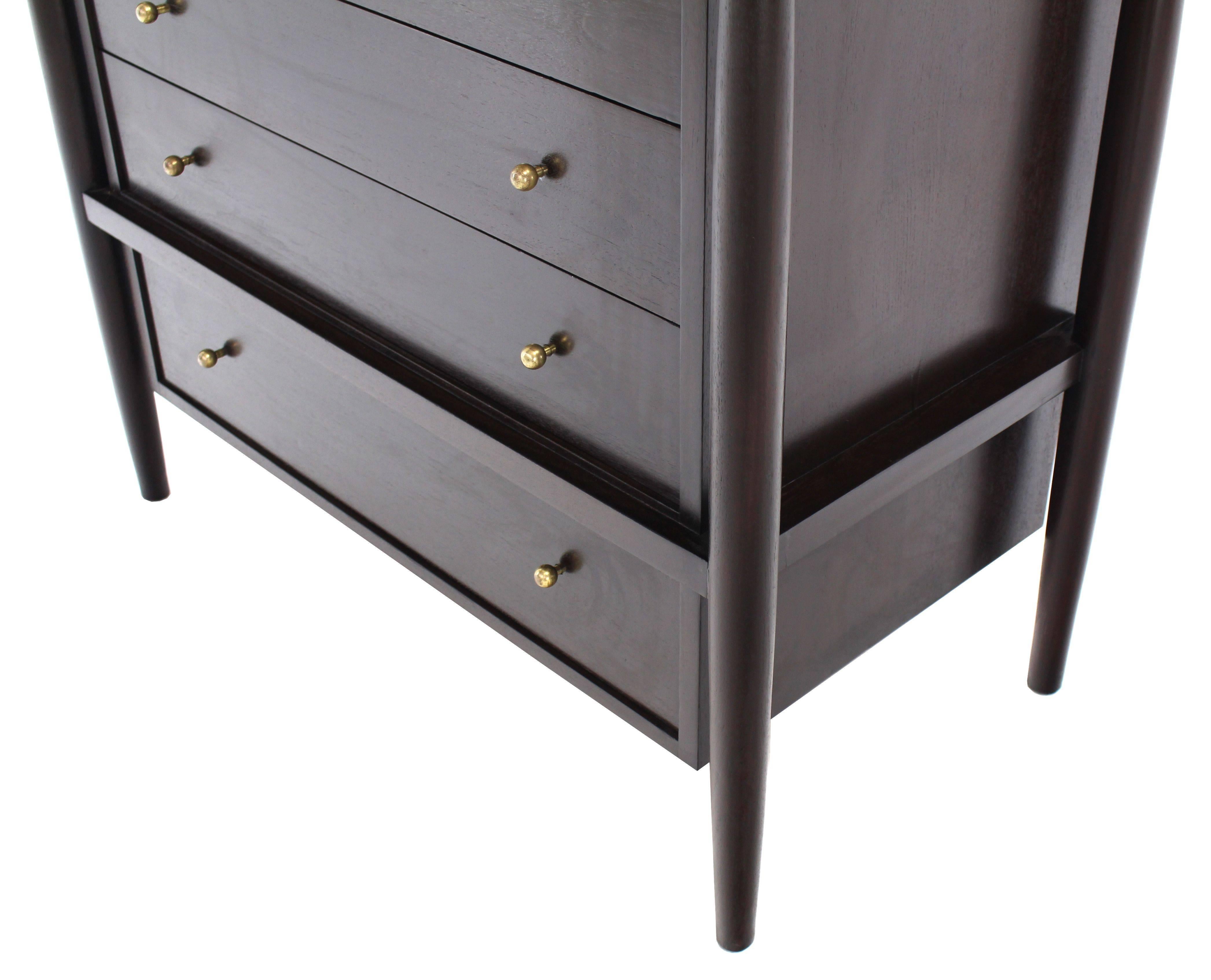 Mid-Century Modern John Stuart Sculptural Chest of Drawers with Solid Brass Pulls