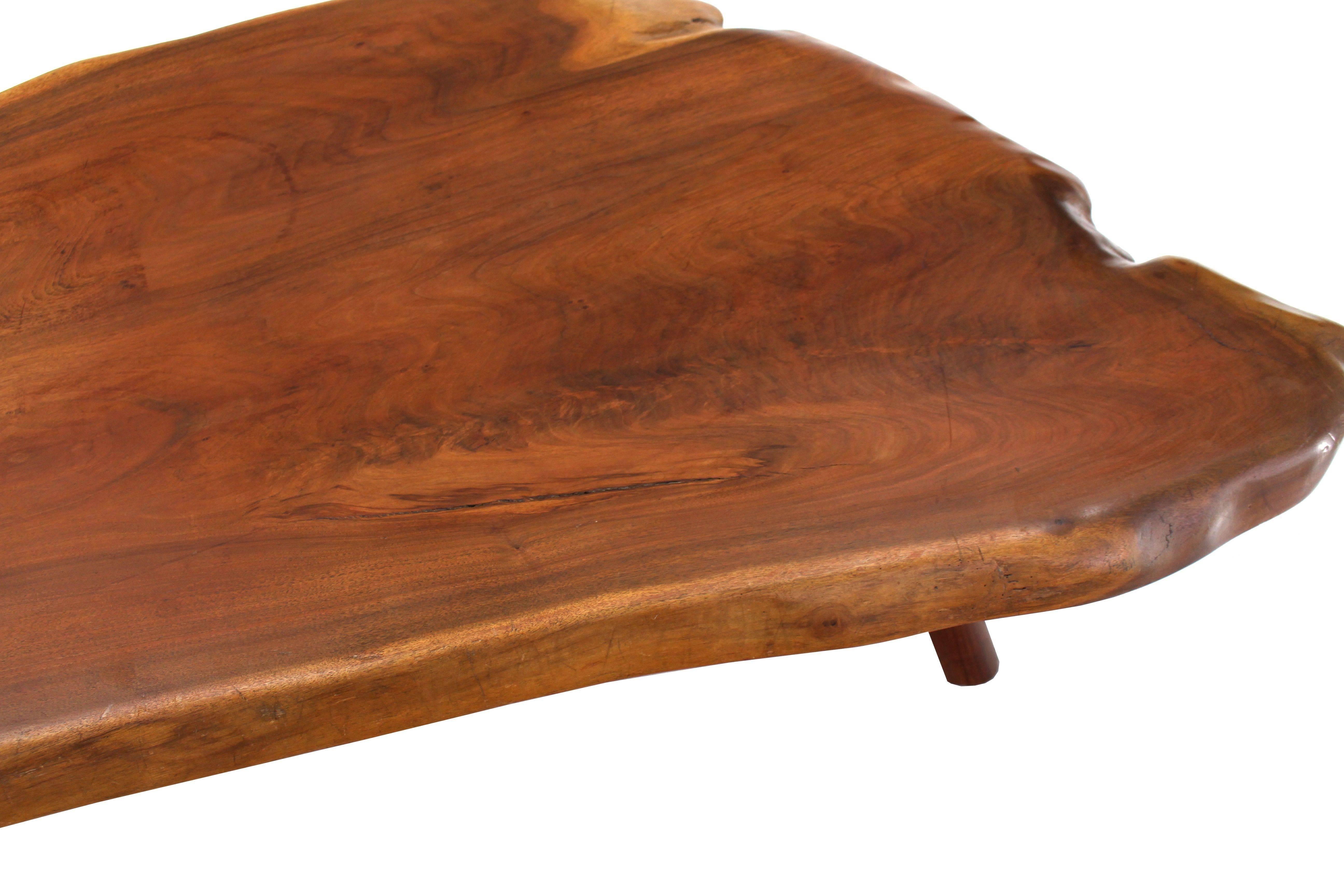 American Large Heavy Slab Wood Top Coffee Table