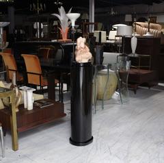 Mid-Century Modern Heavy Carved Marble Sculpture on Revolving Pedestal