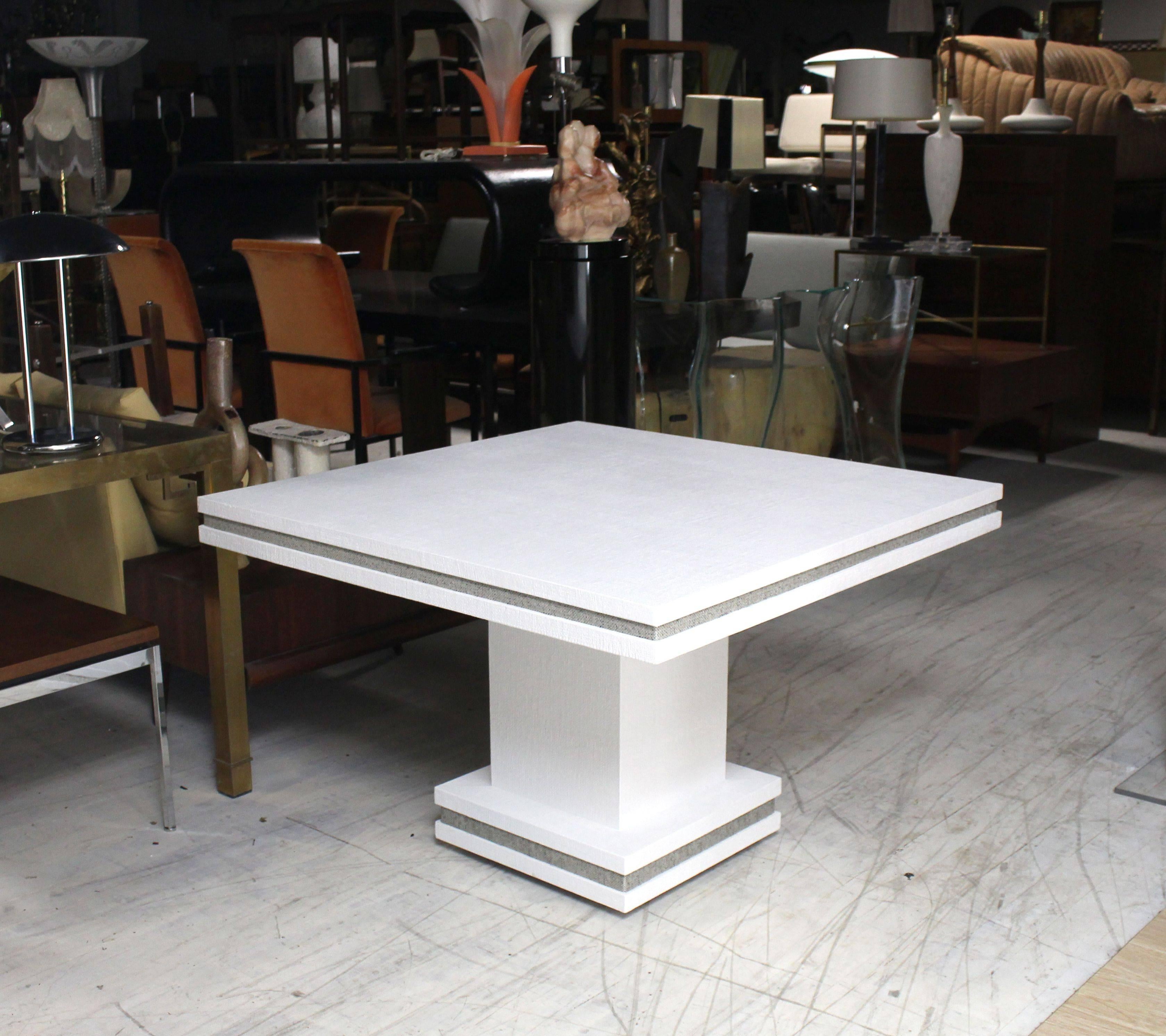 Very nice Mid-Century Modern white lacquer cloth finish game table.