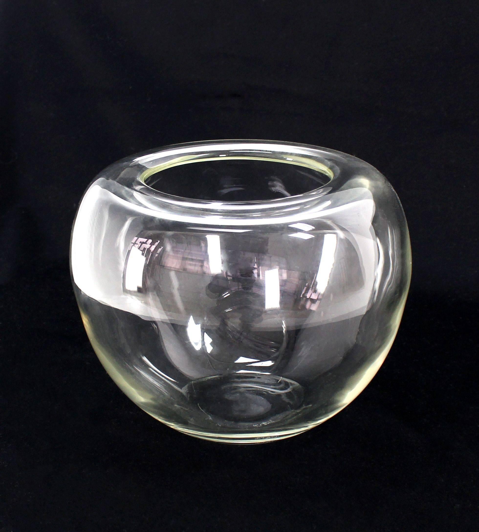 Mid-Century Modern Elsa Petretti for Tiffany Large Glass Apple Jar with Lid and Dish
