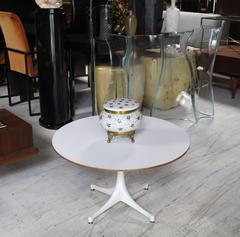 Large Enameled Painted Floral Pattern Art Glass Round Dresser Box