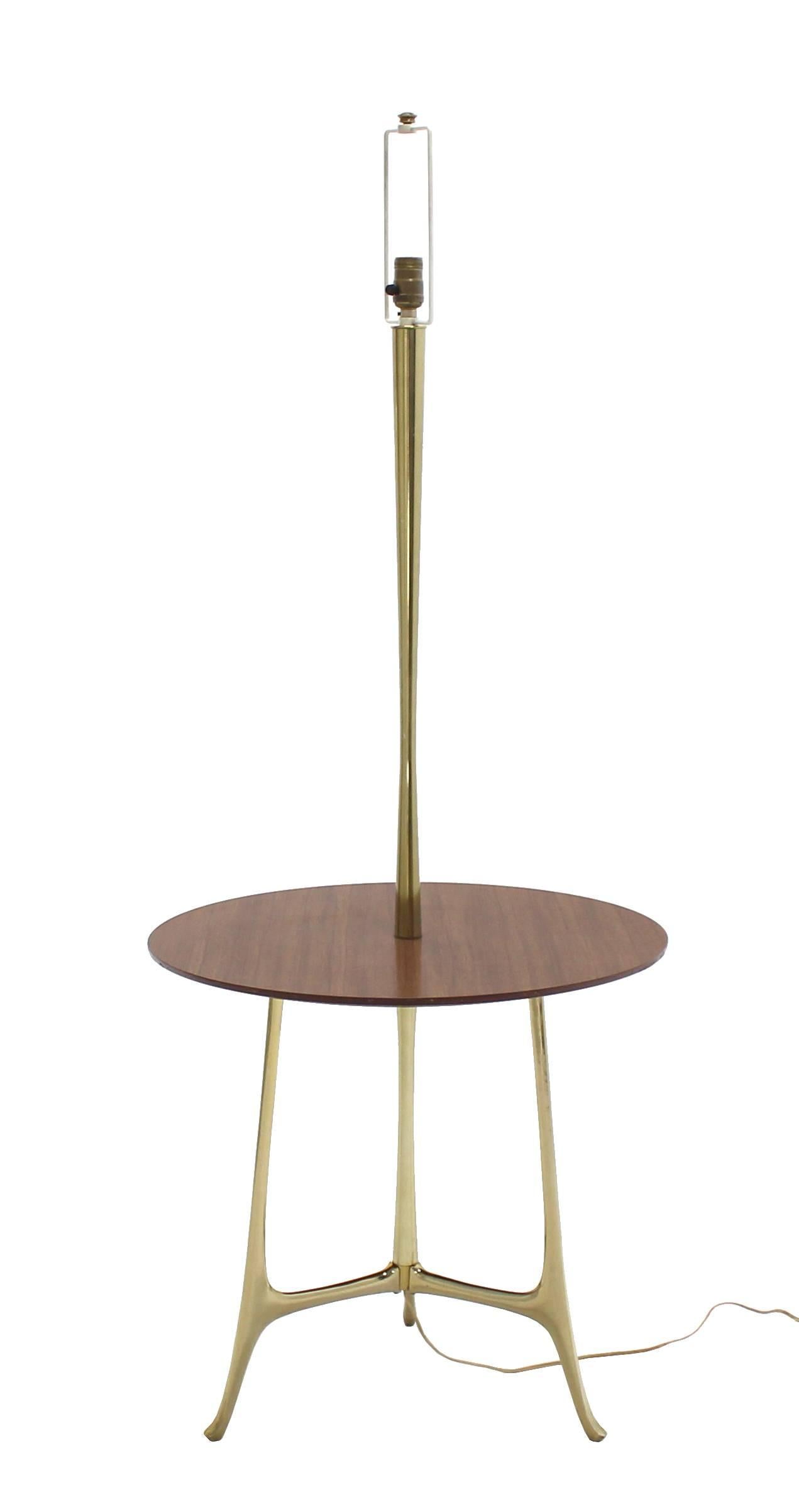 Mid-Century Modern Mid Century Modern Sculptural Tri Leg Base Cast Metal Base Table Floor Lamp For Sale
