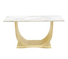 U Shape Base Marble Top Mid Century Modern Console Sofa Hall Table