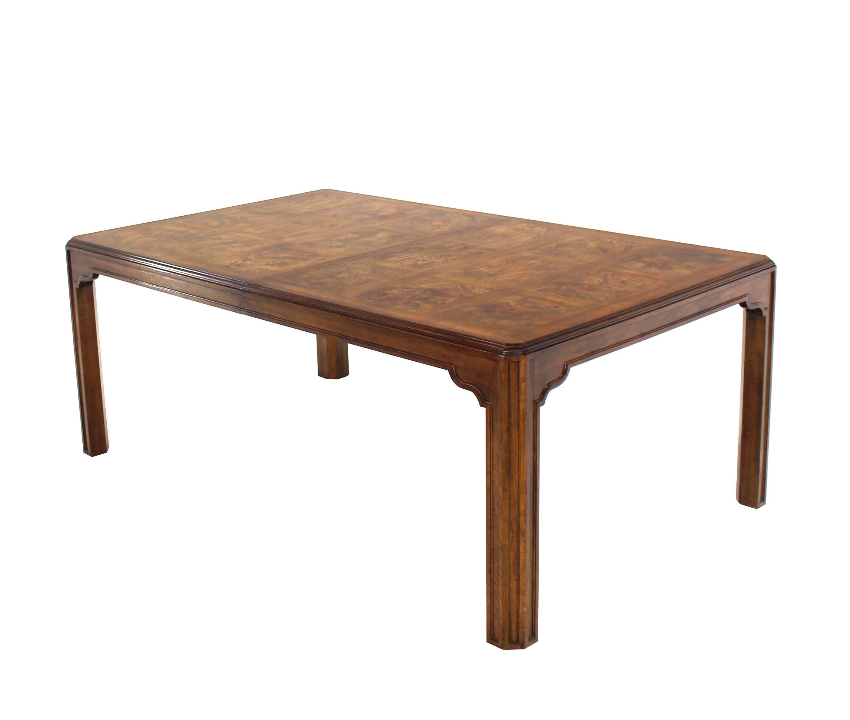 American Burwood Walnut Dining Table by Heritage w/ One Extension Leaf Parquet top