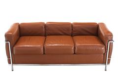 Le Corbusier LC2 Cassina Brown Leather Three-Seat Sofa