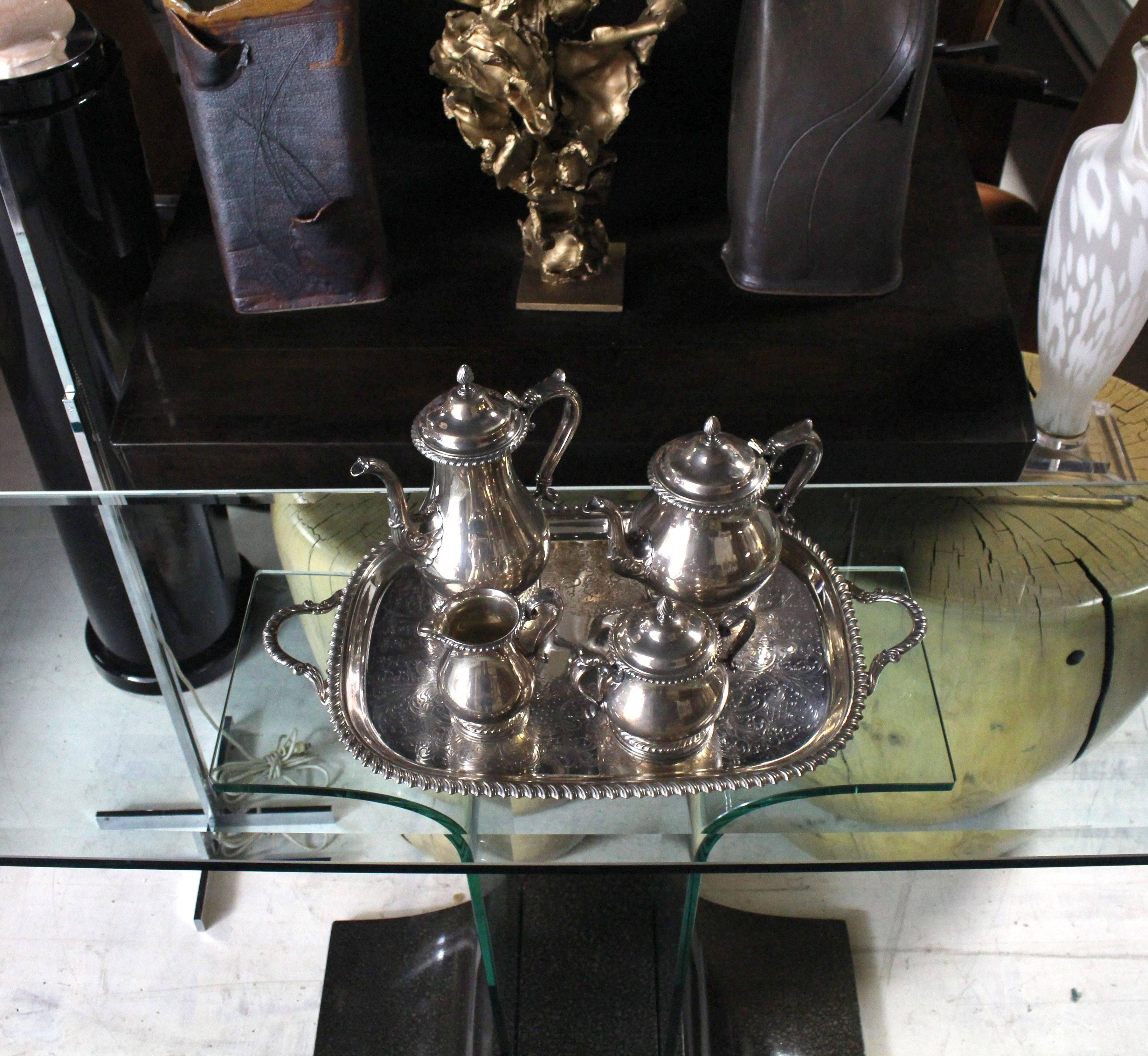 Metal Five Pieces Gorham Silver Plated Coffee and Tea Set 
