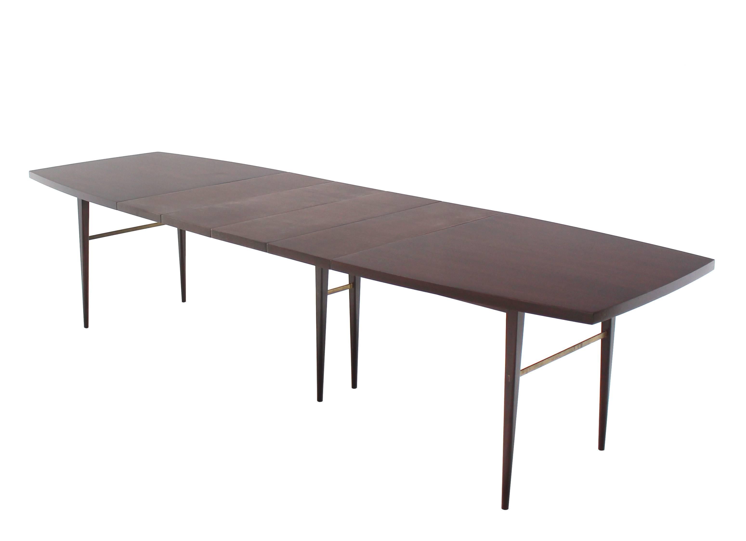 Paul McCobb Calvin Mid-Century Modern Dining Table 4 Extension Leaves Boat Shape 3