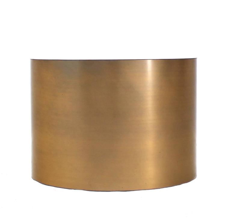 Brass or Bronze Cylinder Side Round Coffee Table Base Pedestal at 1stDibs |  brass coffee table base, cylinder table base, round cylinder table