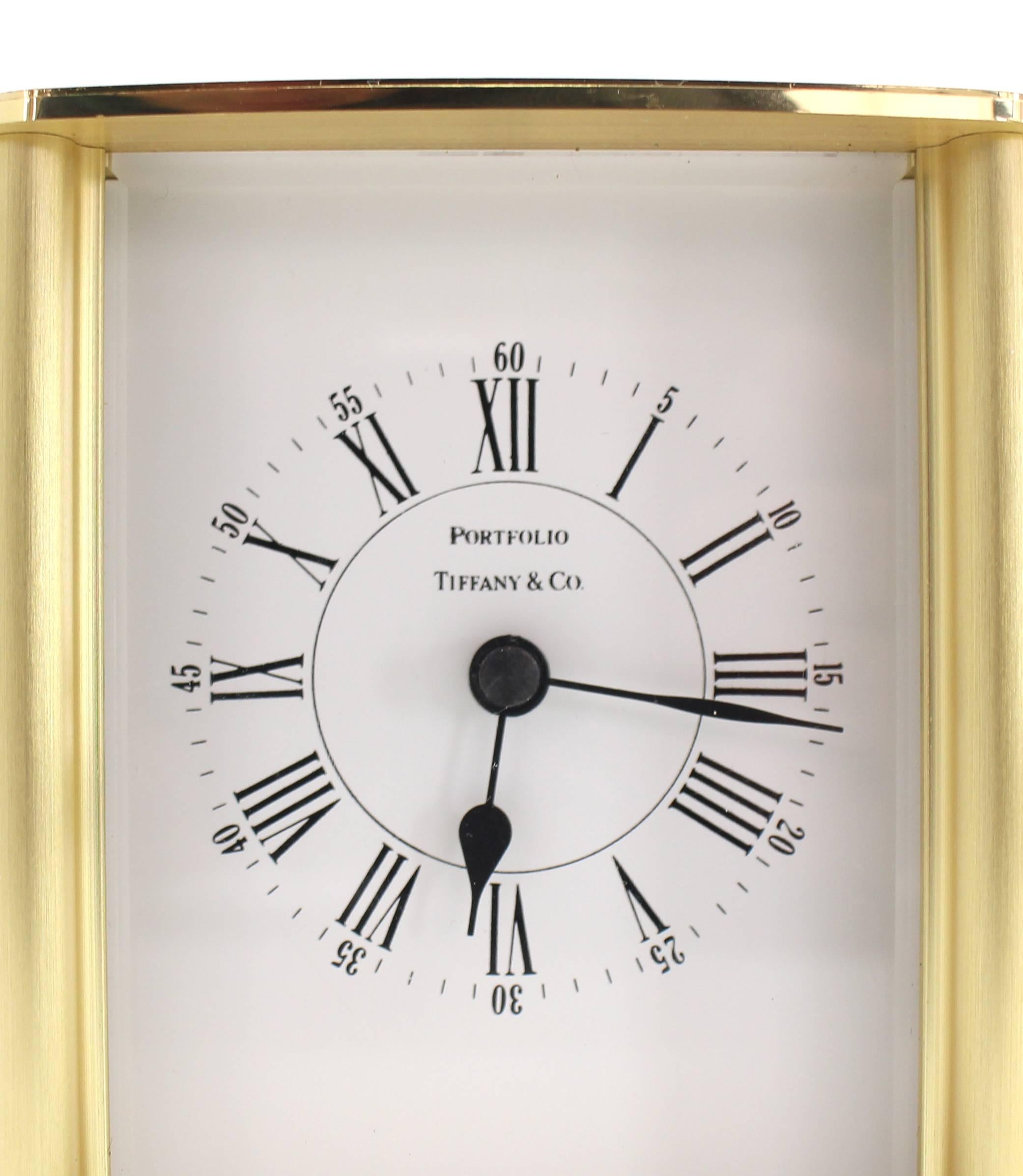 tiffany brass desk clock