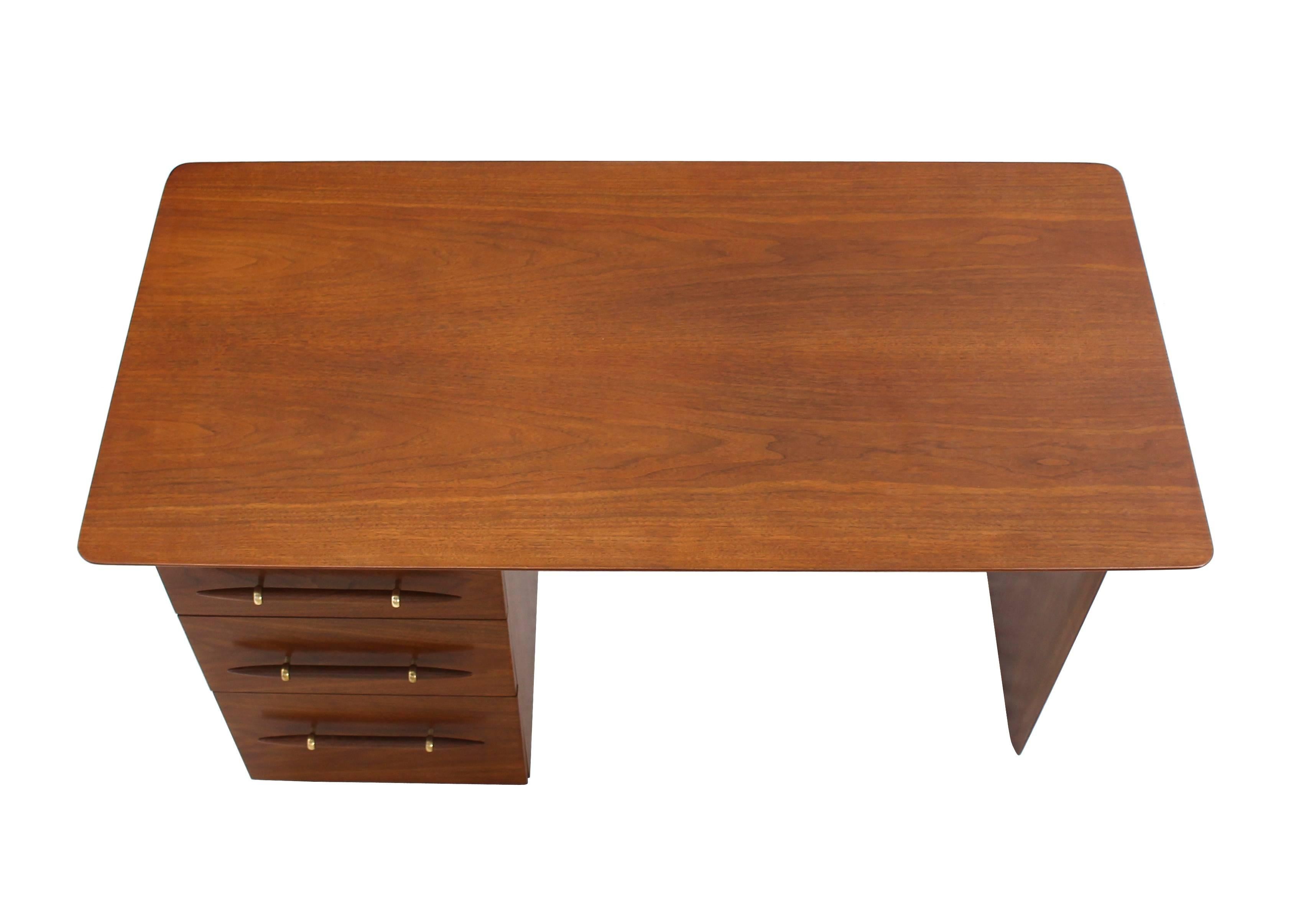 Mid-Century Modern Robs john Gibbings Walnut Single Pedestal Desk with Three Drawers
