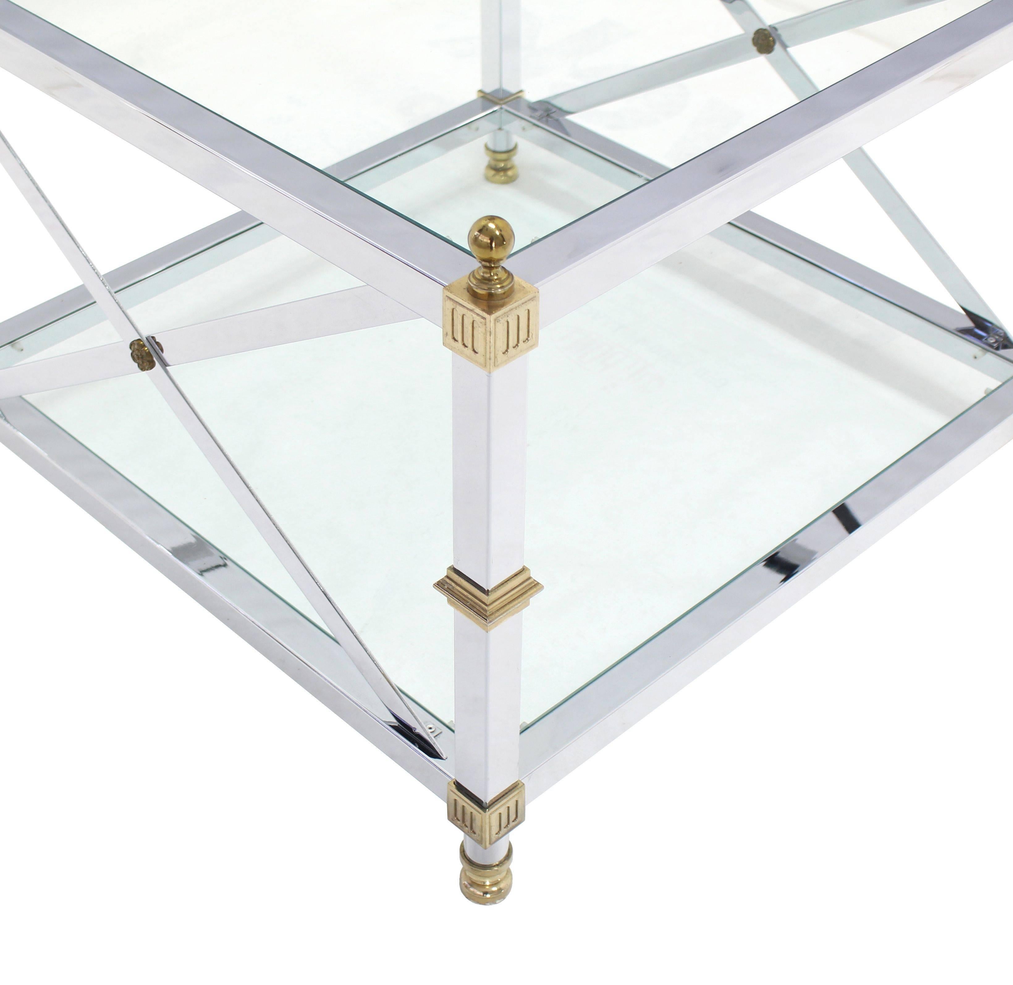 square glass end table