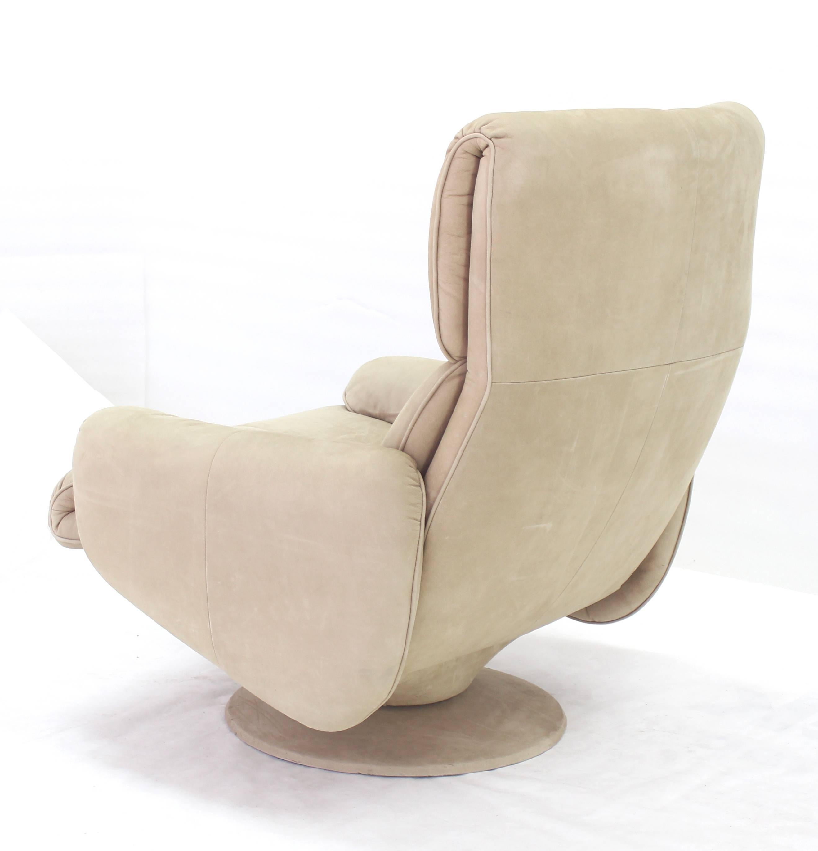 beige chair with ottoman