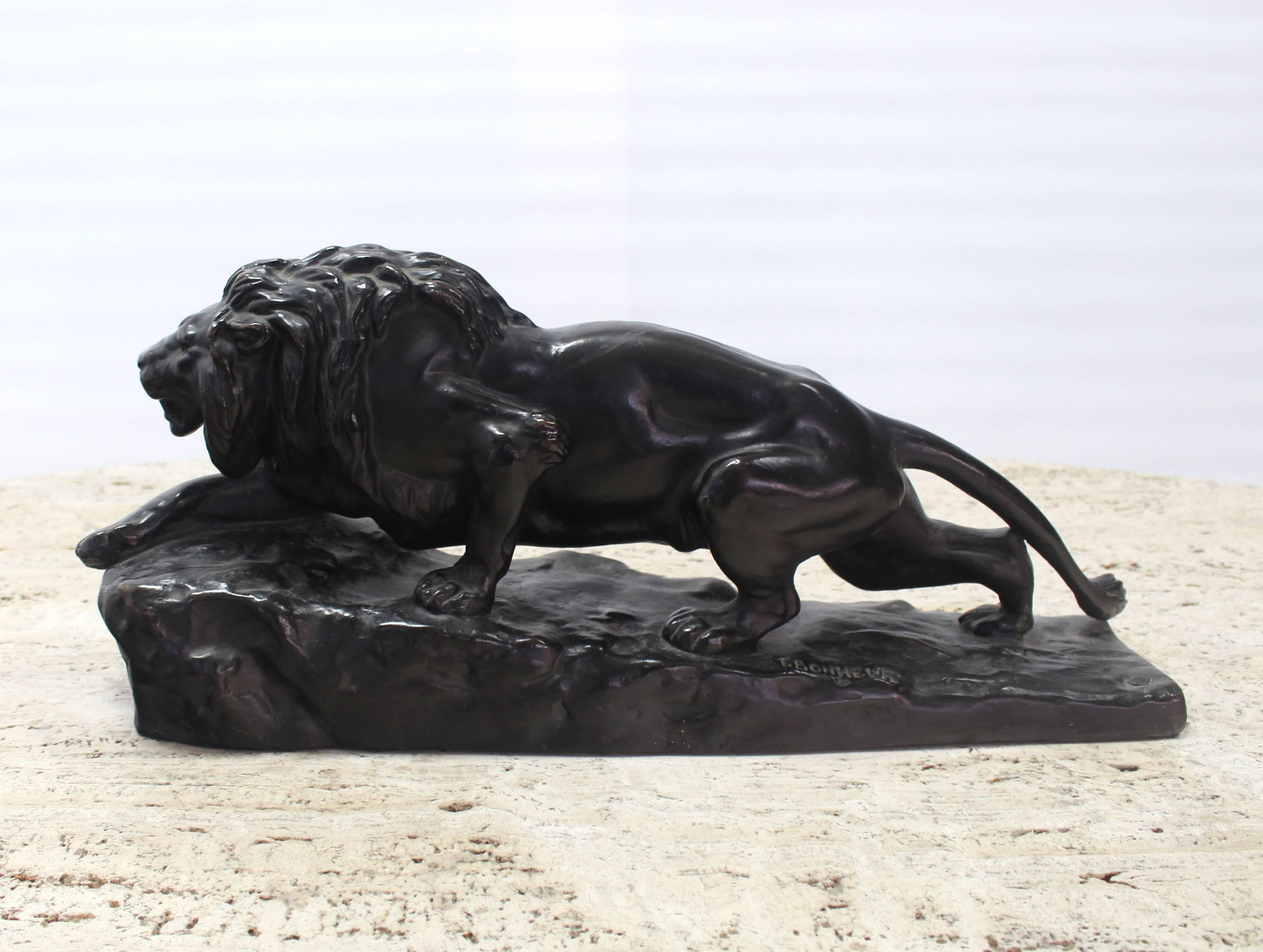 driftwood lion sculpture