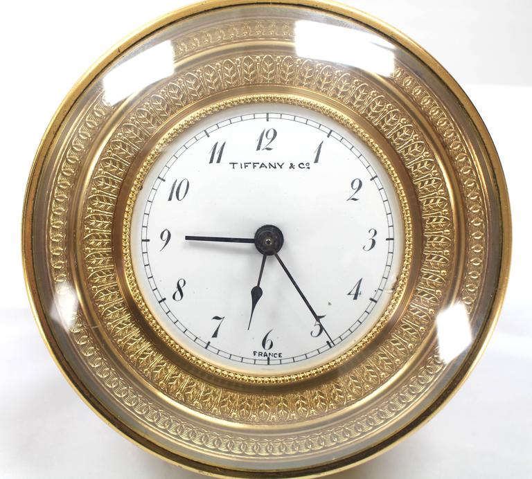 Tiffany Vintage Bronze Travel Alarm Clock at 1stdibs