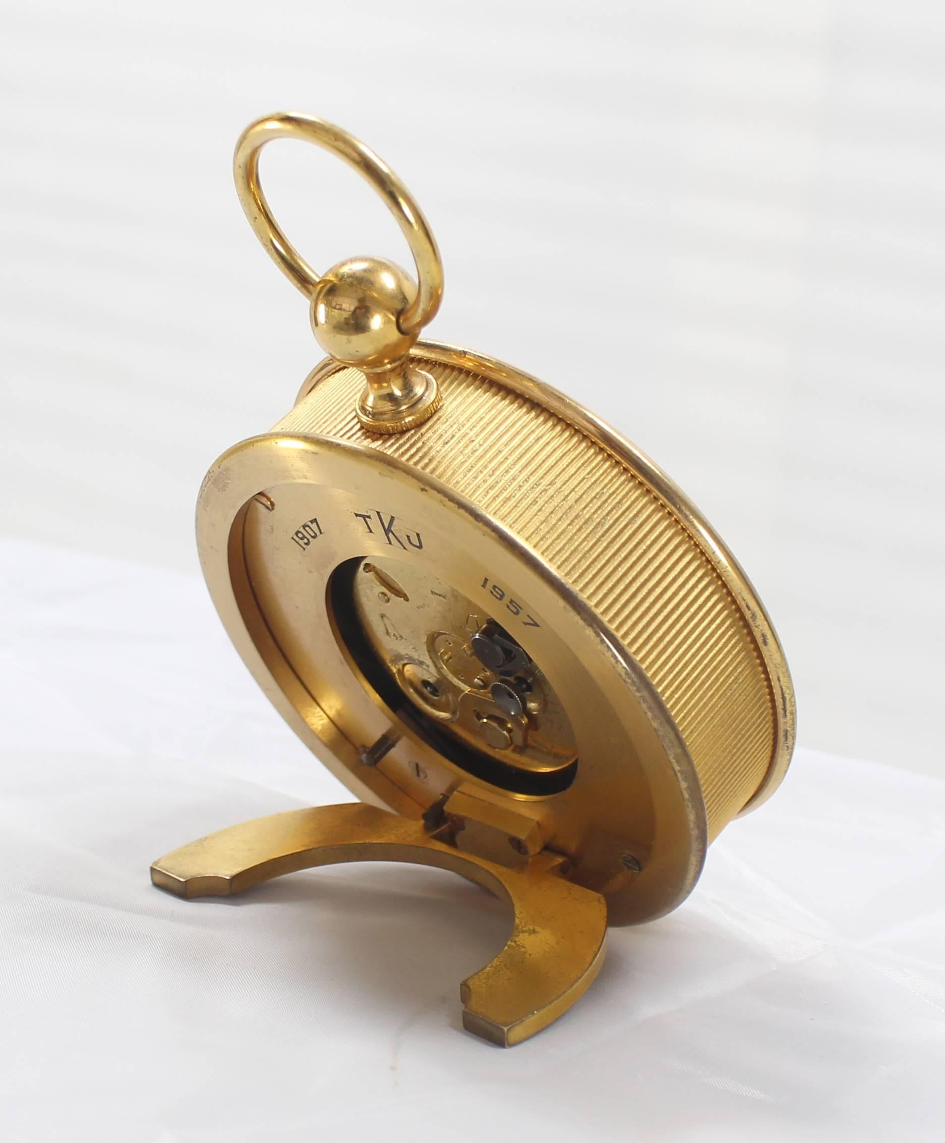 American Tiffany Vintage Bronze Travel Alarm Clock