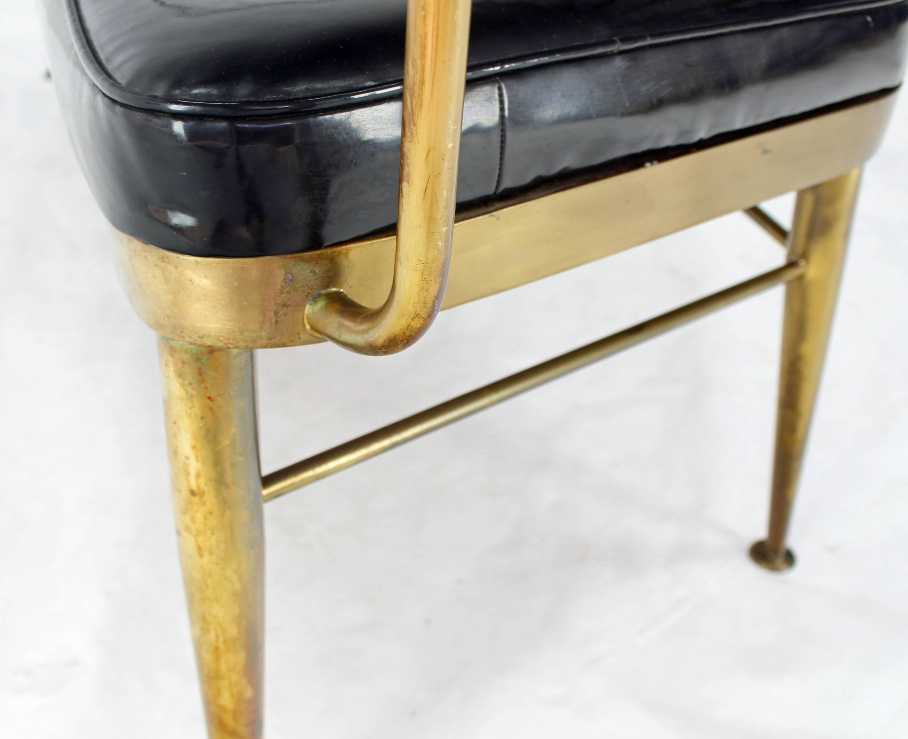Forged Solid Brass Scallop Back Mid-Century Loveseat Settee Bench For Sale